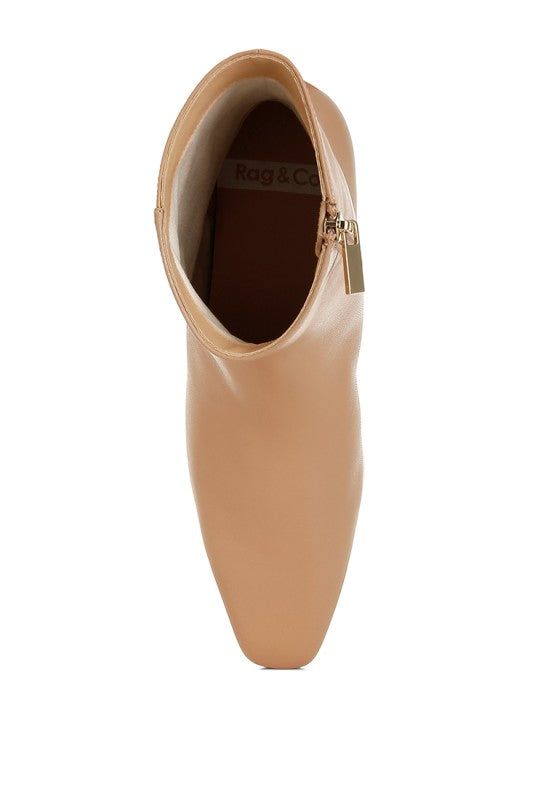 Obita Flared Heel Genuine Leather Boots - Tigbul's Variety Fashion Shop