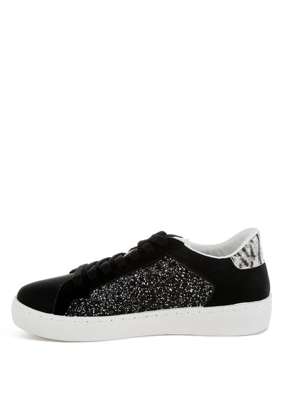 Cosmolight Glitter Faux Leather Sneakers - Tigbul's Variety Fashion Shop