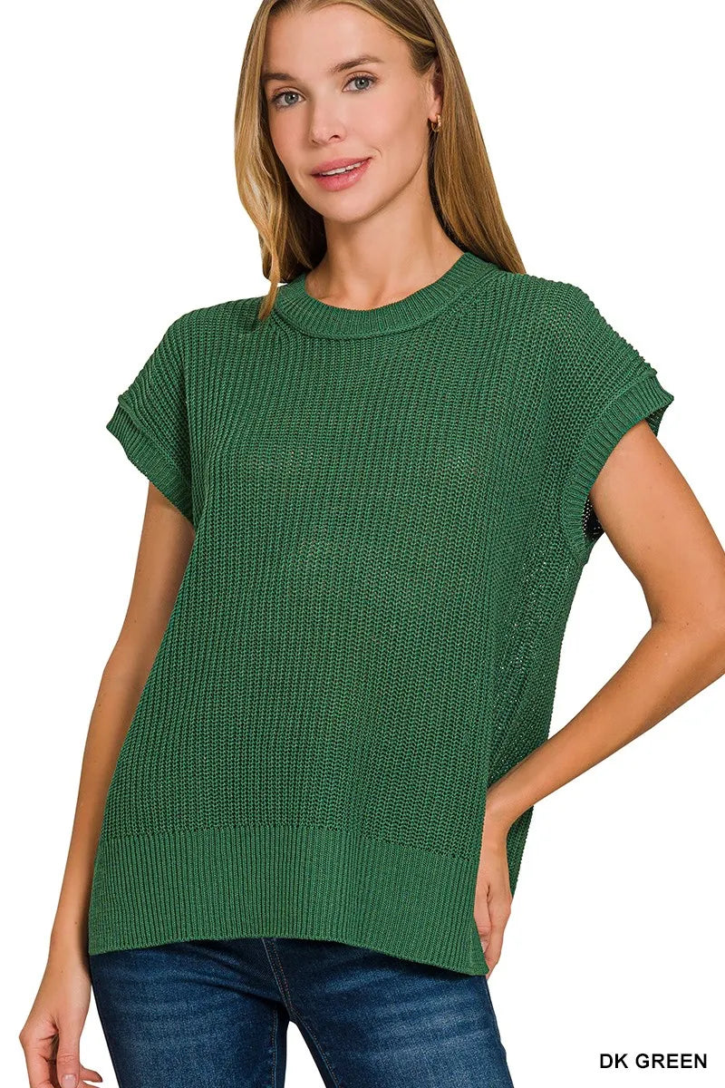 Zenana Oversized Crew Neck Sweater - Tigbul's Variety Fashion Shop