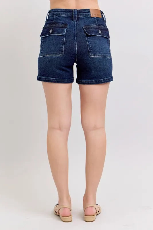 Judy Blue High Waist Back Flap Pocket Denim Shorts - Tigbul's Variety Fashion Shop