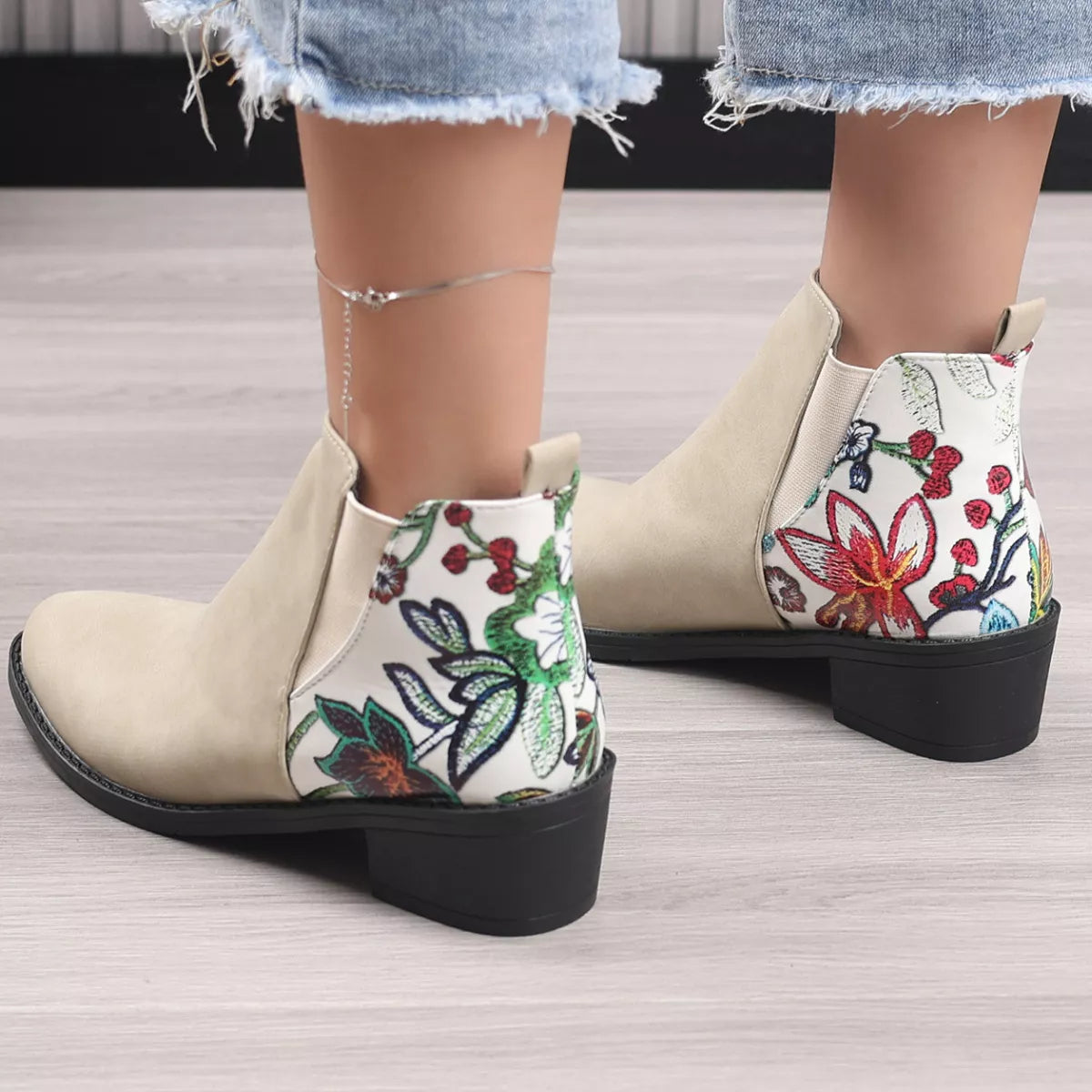 Point Toe Block Heels Ankle Boots - Tigbul's Variety Fashion Shop