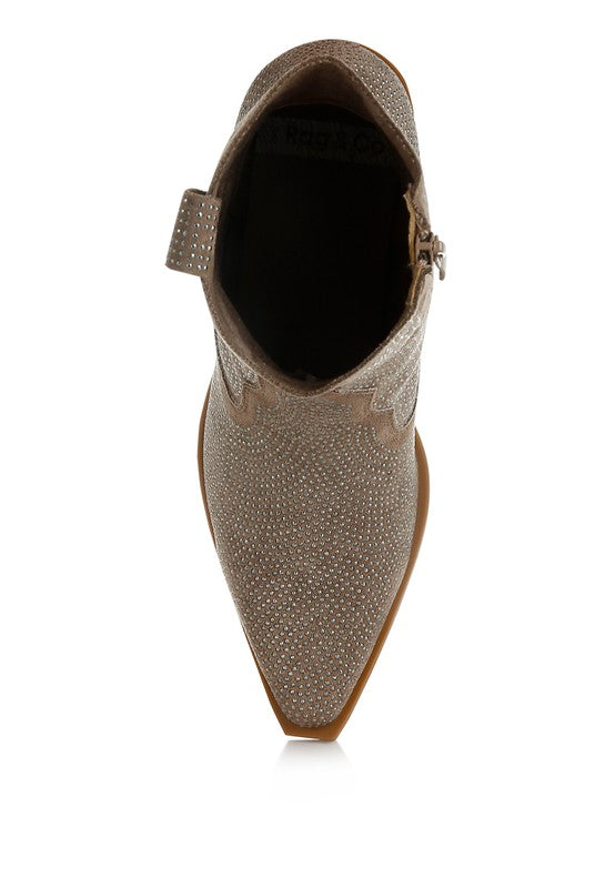 Costello Rhinestones Embellished Cowboy Boots - Tigbul's Variety Fashion Shop