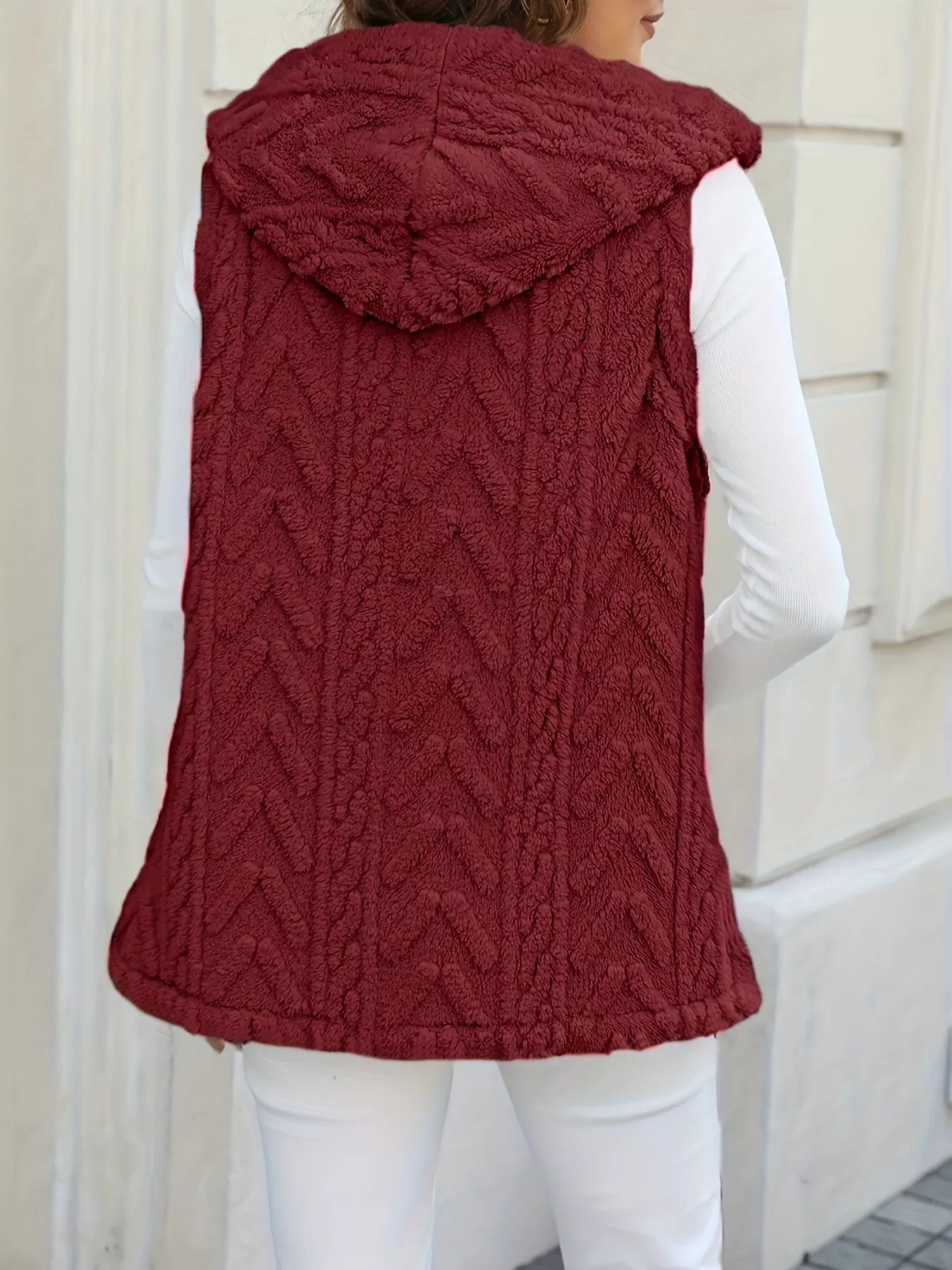 Button-Front Hooded Vest Coat - Tigbul's Variety Fashion Shop
