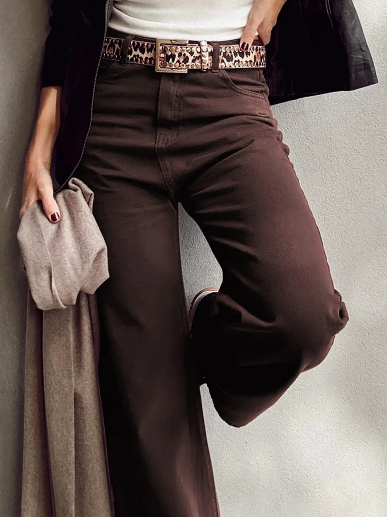 Wide Leg High Waist Denim Jeans - Tigbul's Variety Fashion Shop
