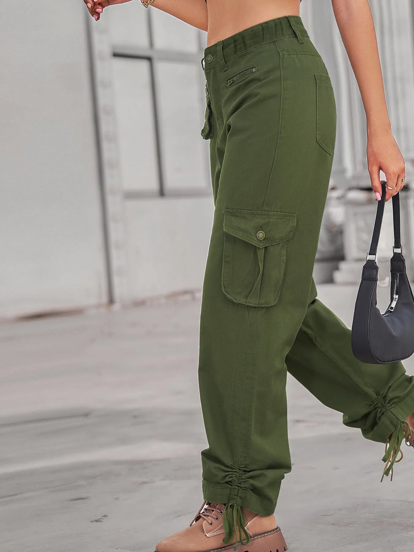 Drawstring Cargo Jeans - Tigbul's Variety Fashion Shop