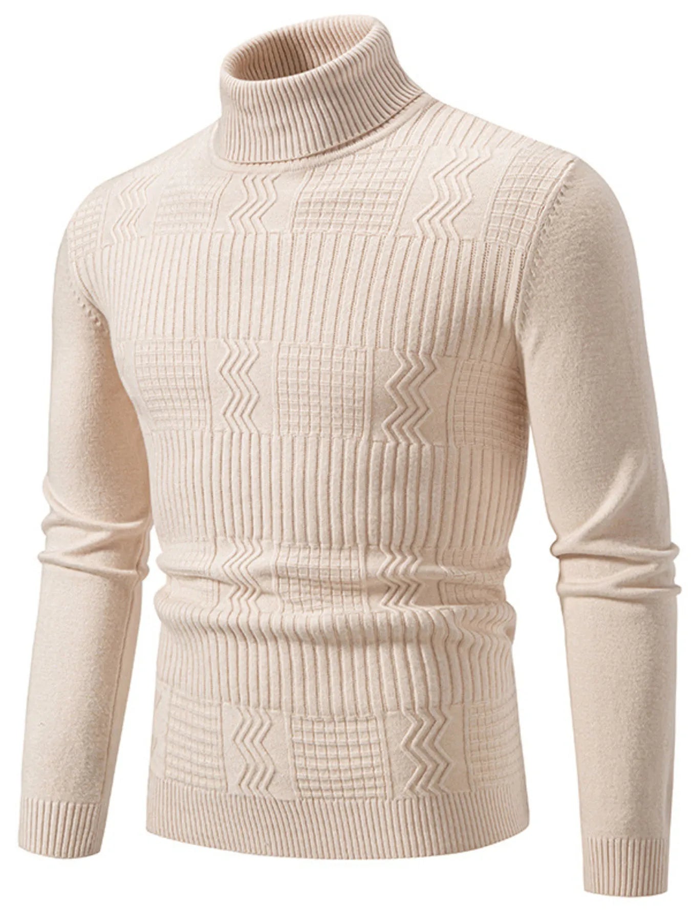 Men's Turtleneck Long Sleeve Sweater - Tigbul's Variety Fashion Shop