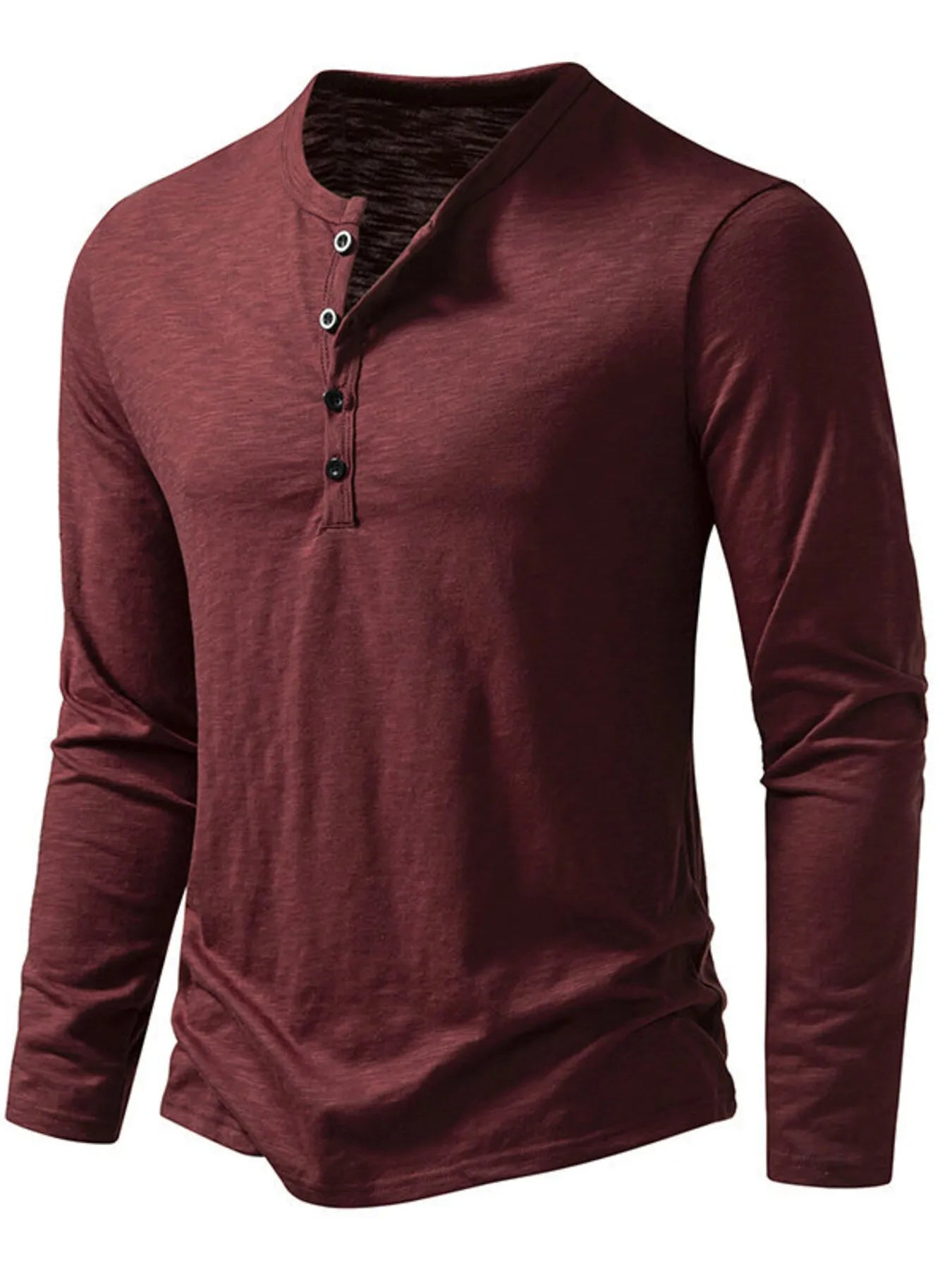 Men's Button Detail Long Sleeve T-Shirt - Tigbul's Variety Fashion Shop