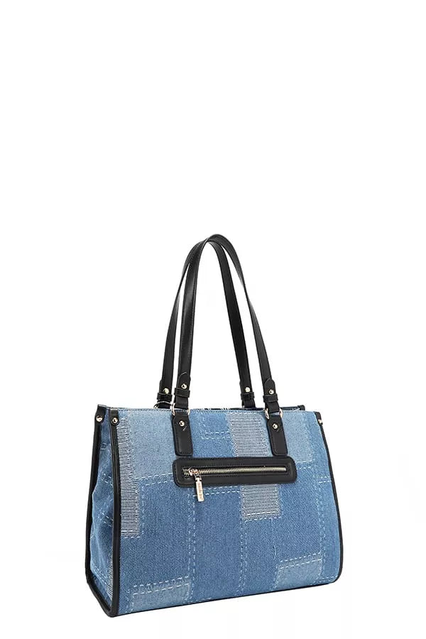 Nicole Lee USA Bosque de Amor Denim Tote Bag - Tigbul's Variety Fashion Shop
