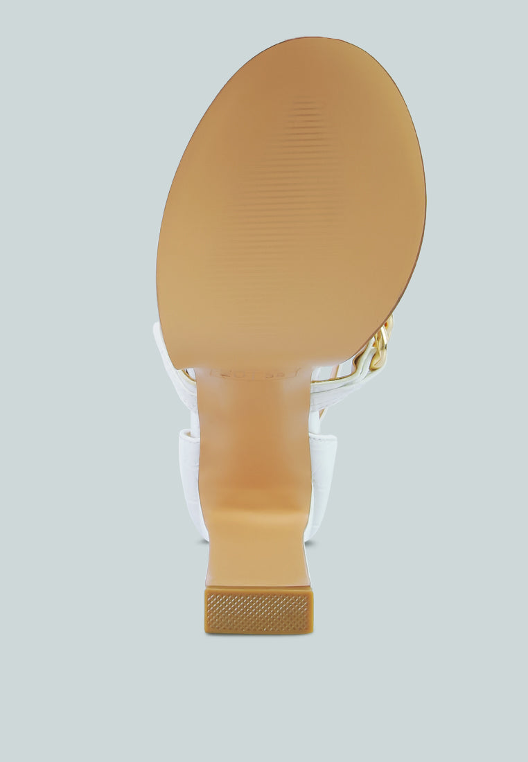 Bonita Metal Chain Zip Up Sandals - Tigbul's Variety Fashion Shop