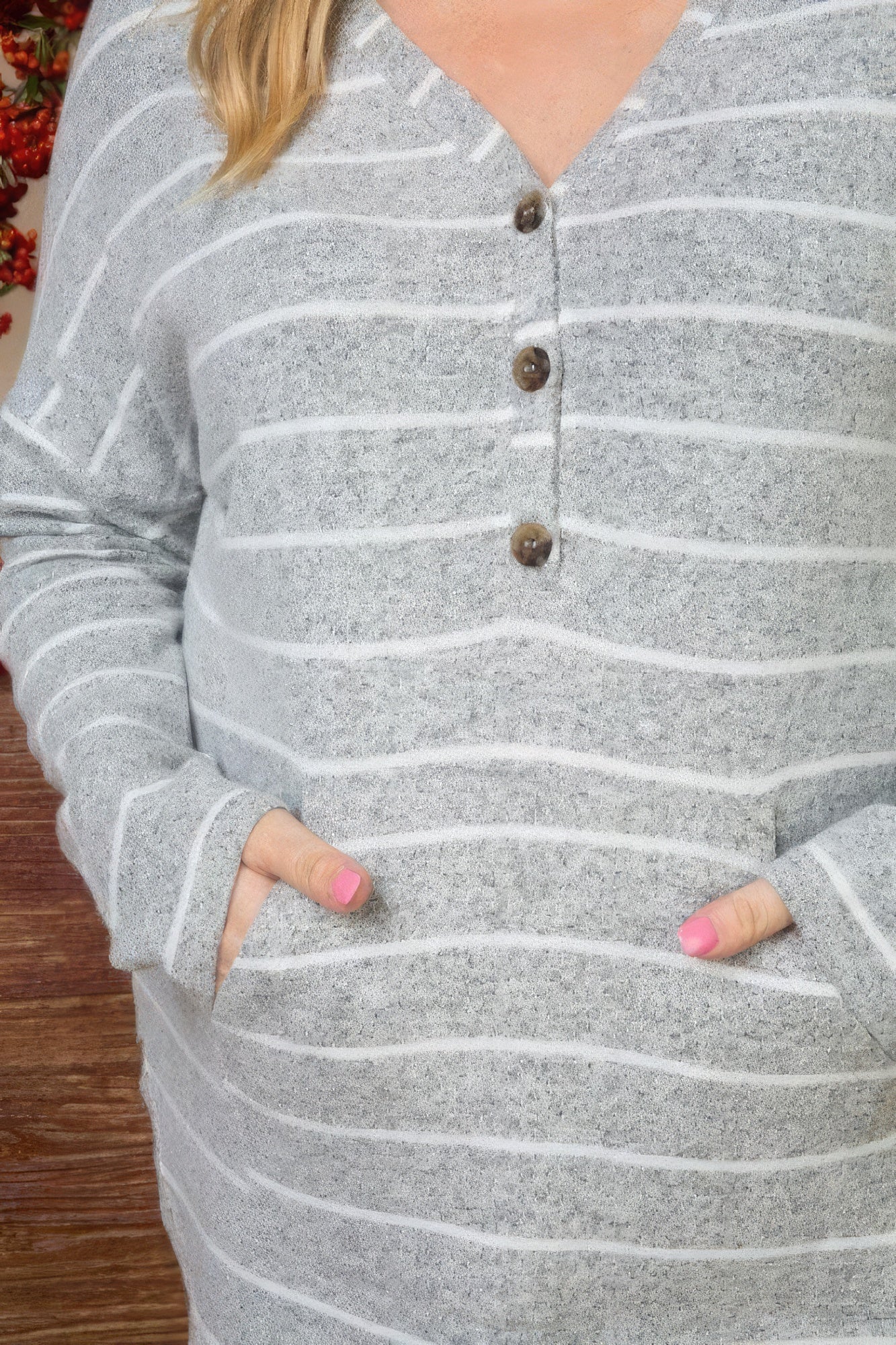 Brushed Hacci Two Tone Stripe Top - Tigbul's Variety Fashion Shop