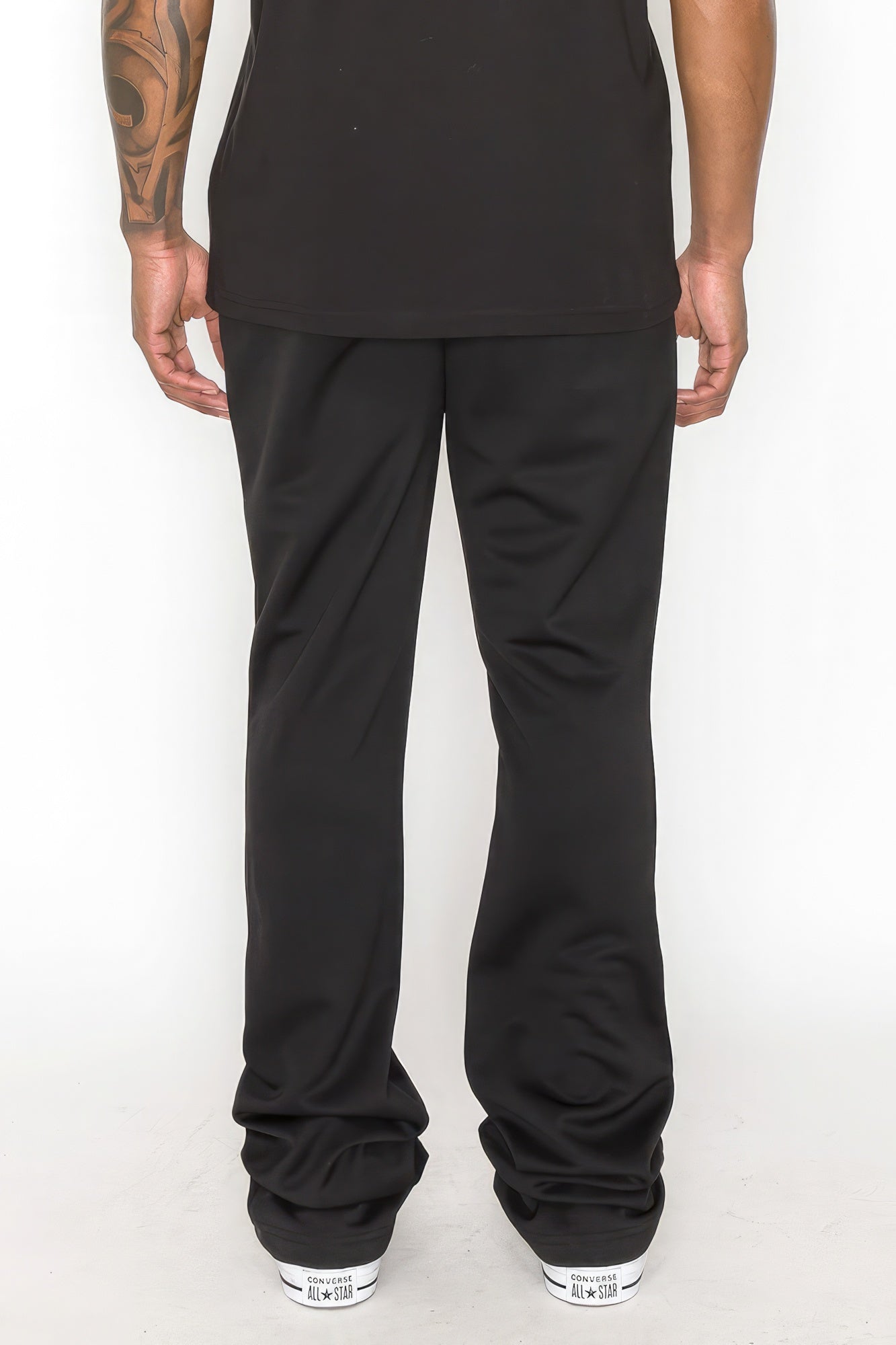 Solid Flare Stacked Track Pants - Tigbul's Variety Fashion Shop