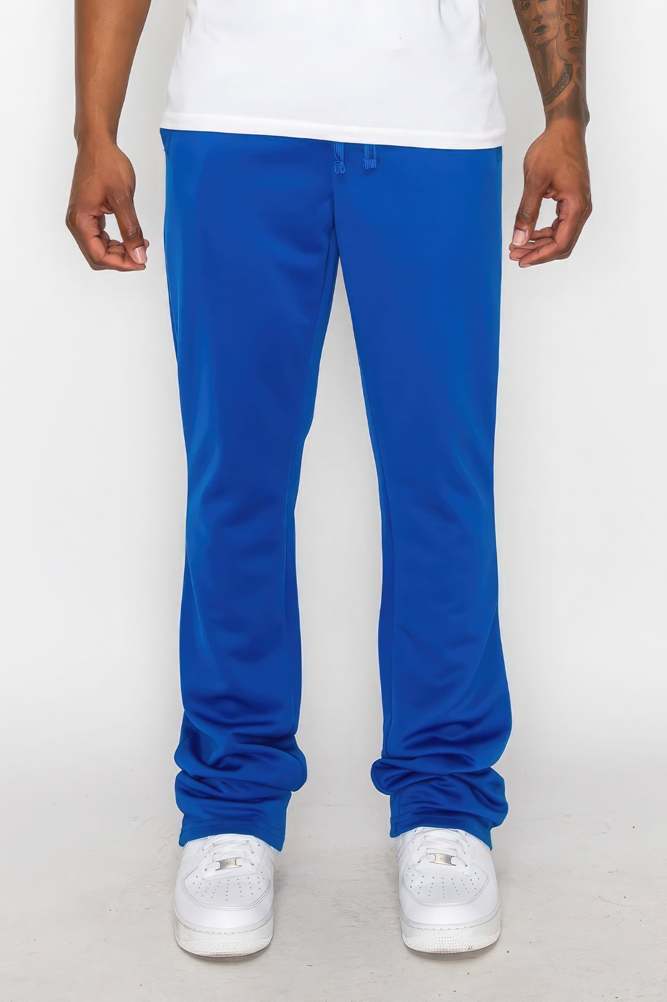 Solid Flare Stacked Track Pants - Tigbul's Variety Fashion Shop