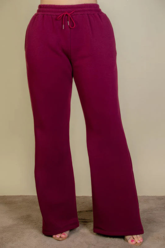 Plus Size Drawstring Waist Slant Pocket Sweatpants - Tigbul's Variety Fashion Shop