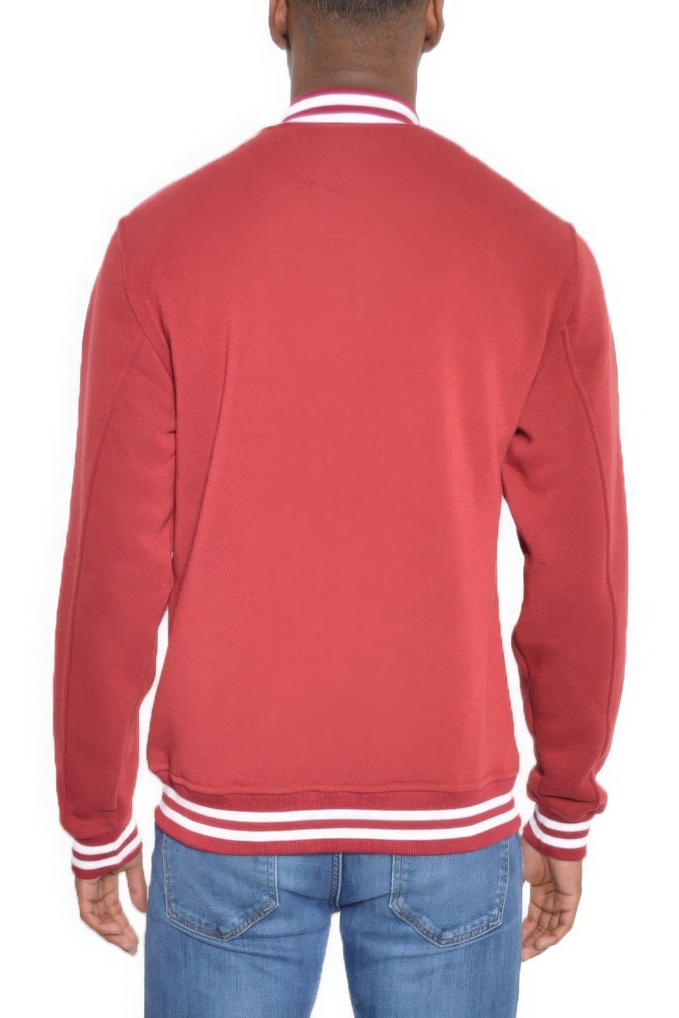 Mens Fleece Snap Button Varsity Jacket - Tigbul's Variety Fashion Shop