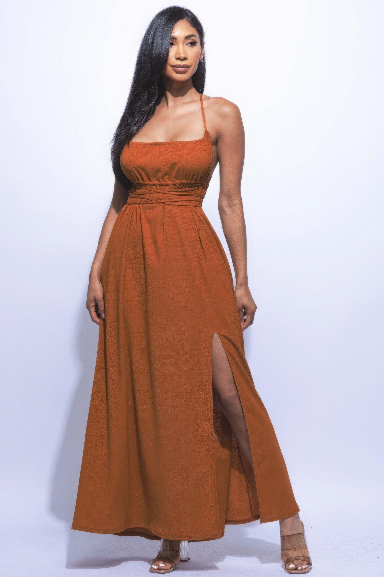 Side Slit Maxi Skirt Dress - Tigbul's Variety Fashion Shop