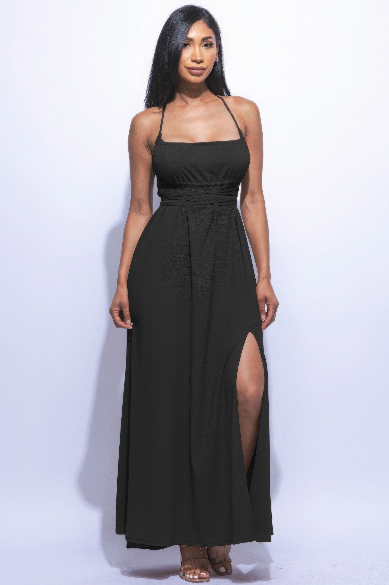 Side Slit Maxi Skirt Dress - Tigbul's Variety Fashion Shop