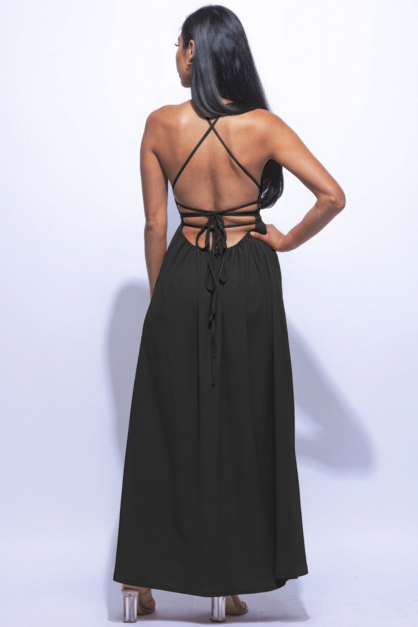 Side Slit Maxi Skirt Dress - Tigbul's Variety Fashion Shop