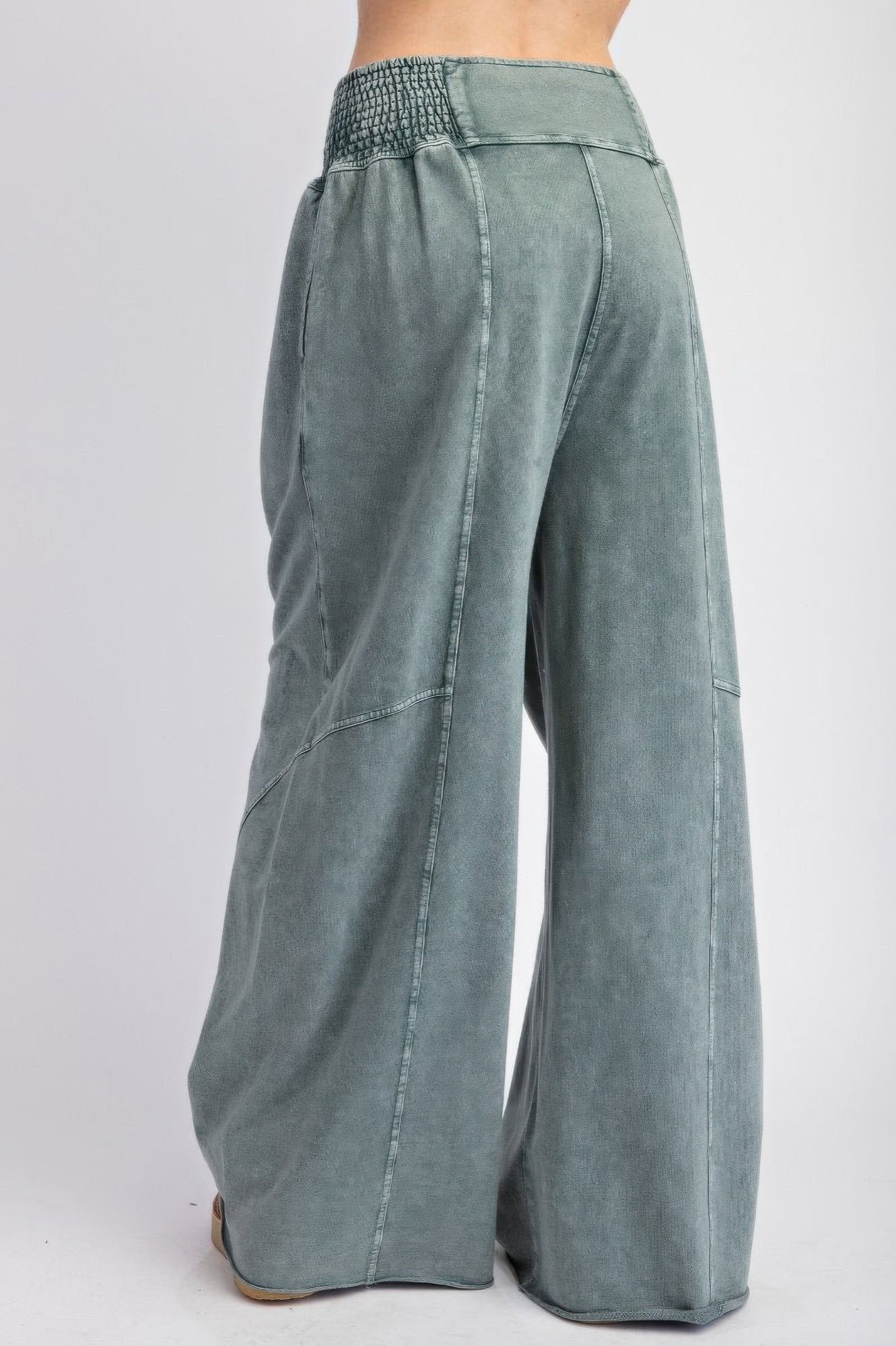 Mineral washed terry knit pants - Tigbul's Variety Fashion Shop