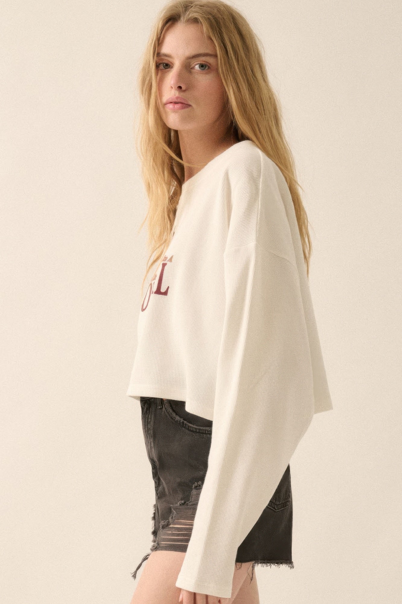 Love like a cowgirl thermal graphic sweatshirt - Tigbul's Variety Fashion Shop
