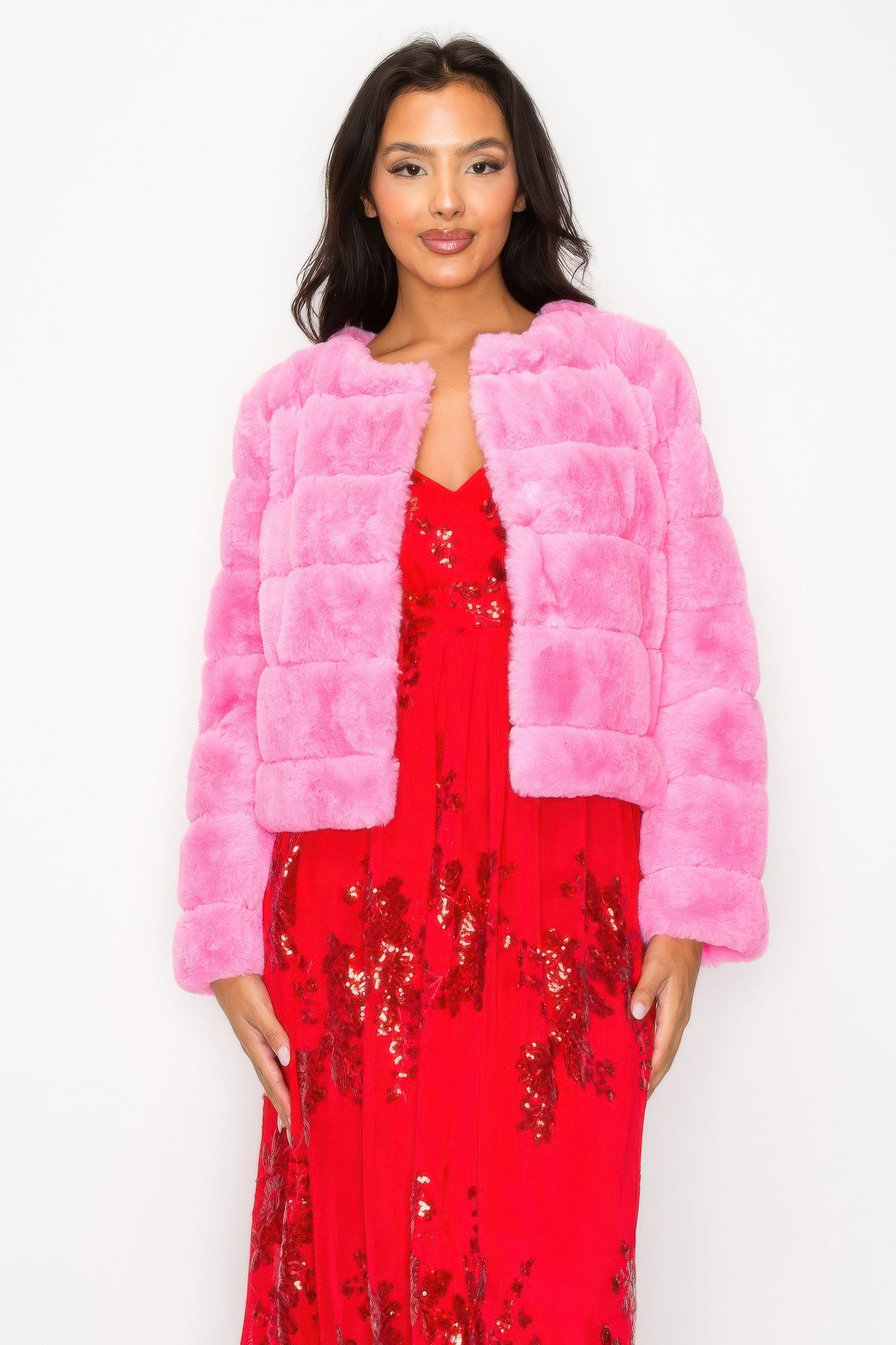 Faux Fur Buttoned Quilted Jacket - Tigbul's Variety Fashion Shop