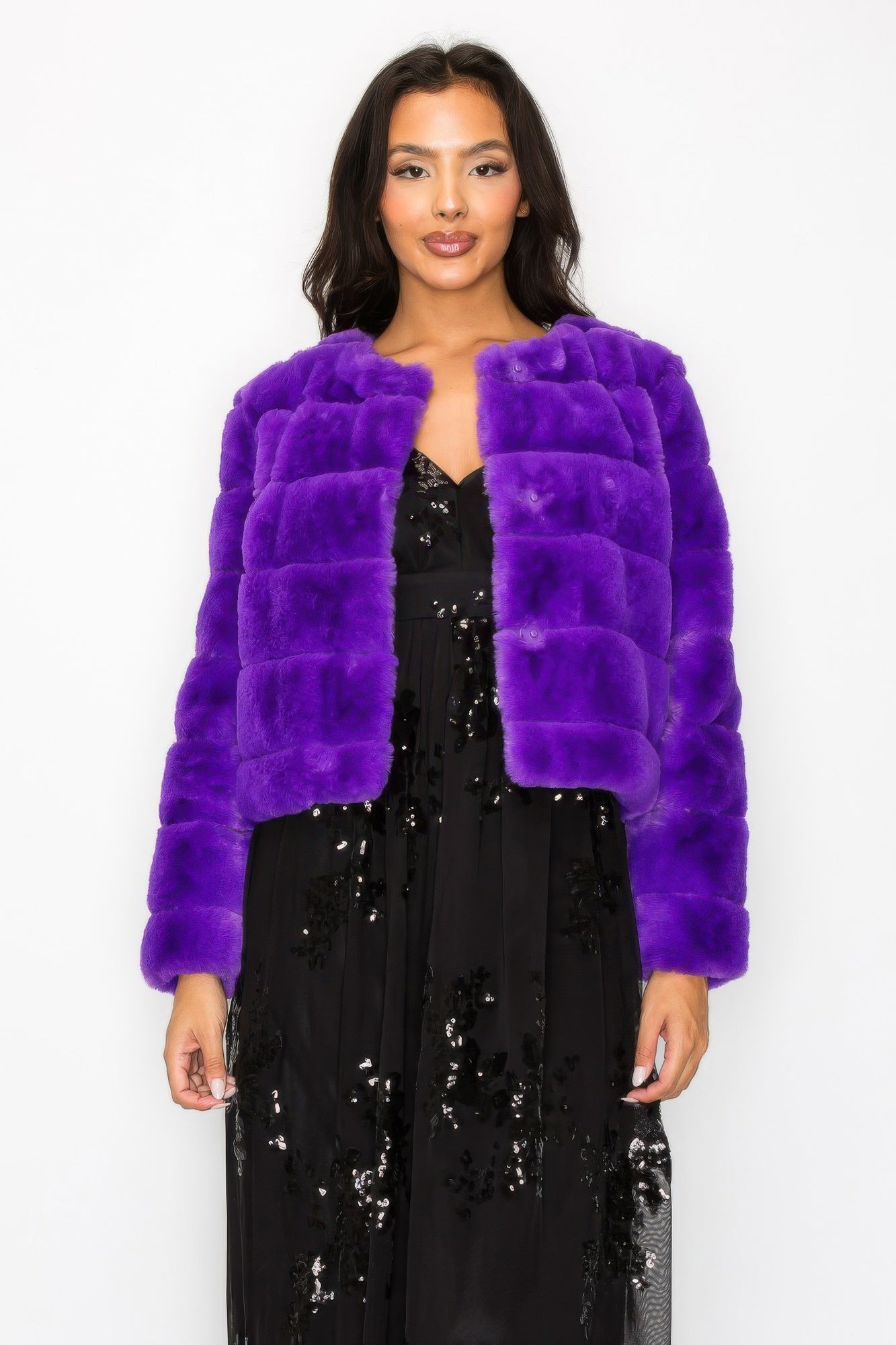 Faux Fur Buttoned Quilted Jacket - Tigbul's Variety Fashion Shop