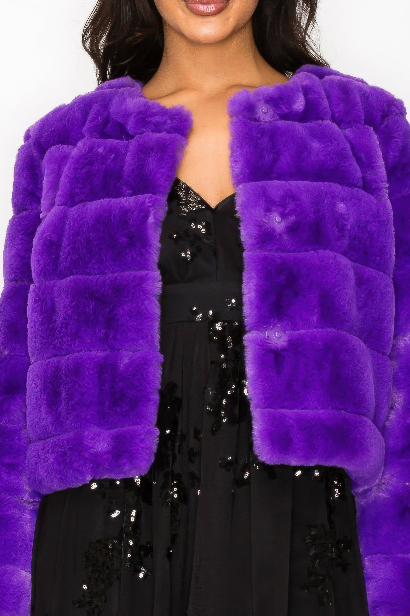 Faux Fur Buttoned Quilted Jacket - Tigbul's Variety Fashion Shop