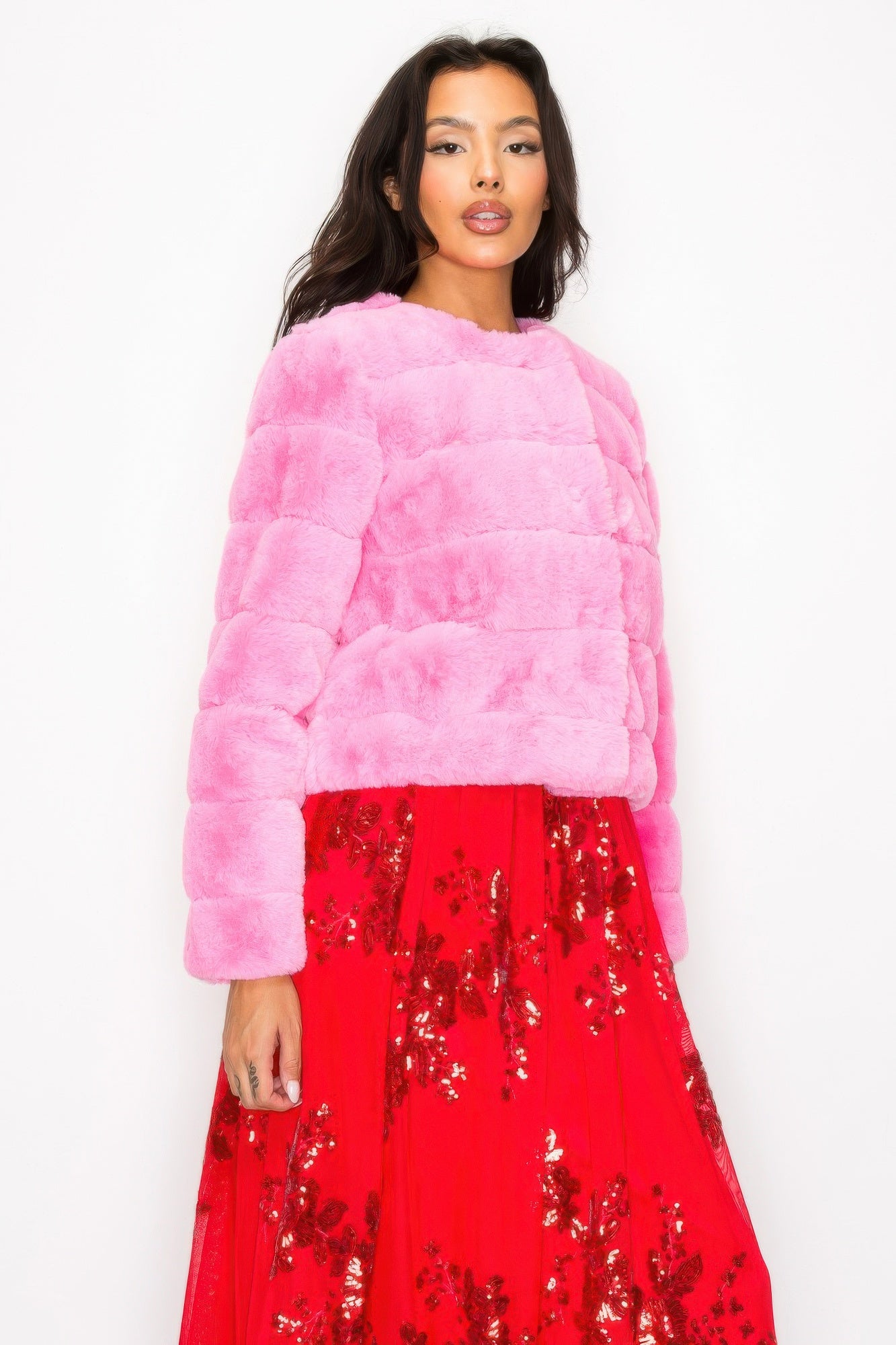 Faux Fur Buttoned Quilted Jacket - Tigbul's Variety Fashion Shop