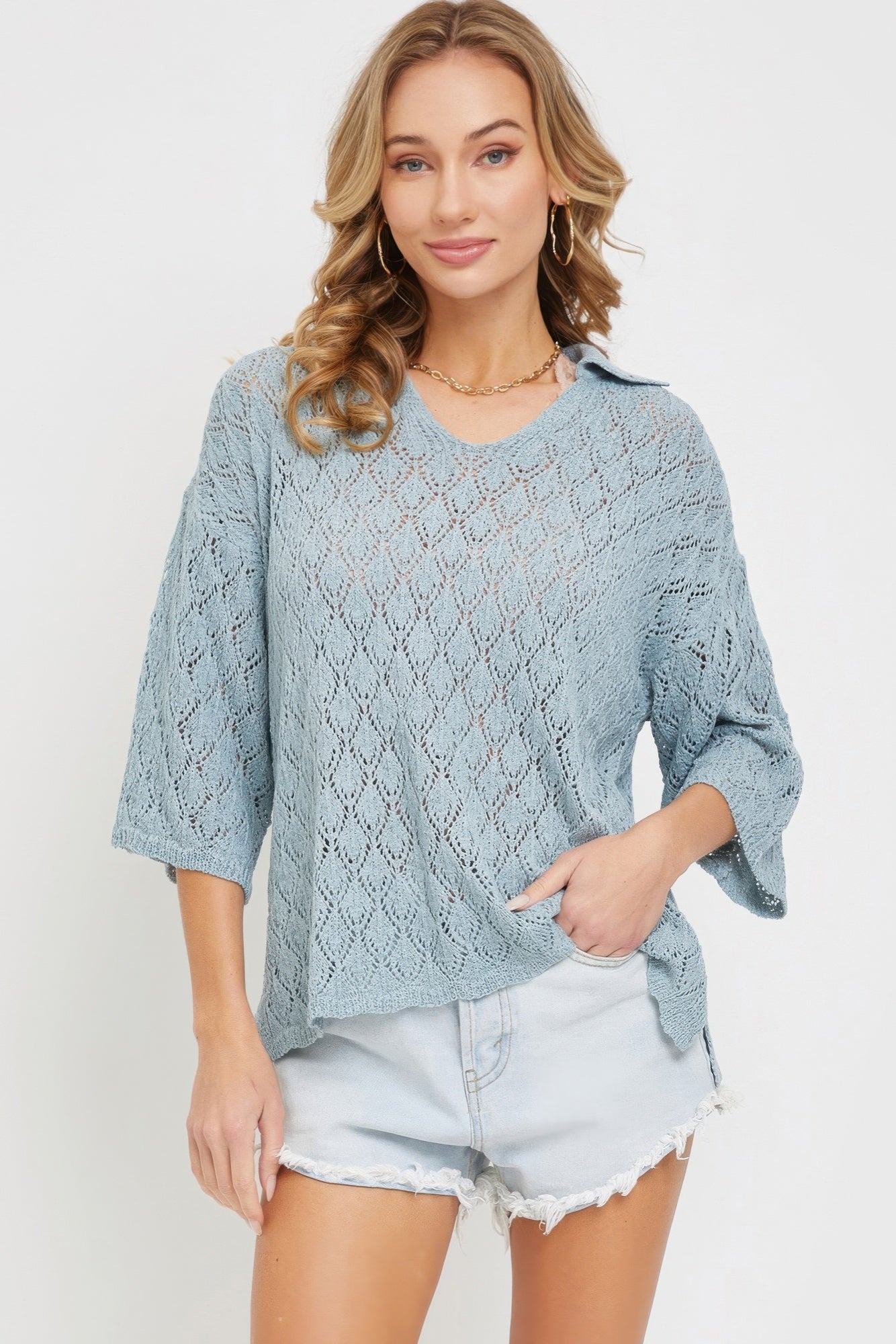 Pointelle Knit Top - Tigbul's Variety Fashion Shop