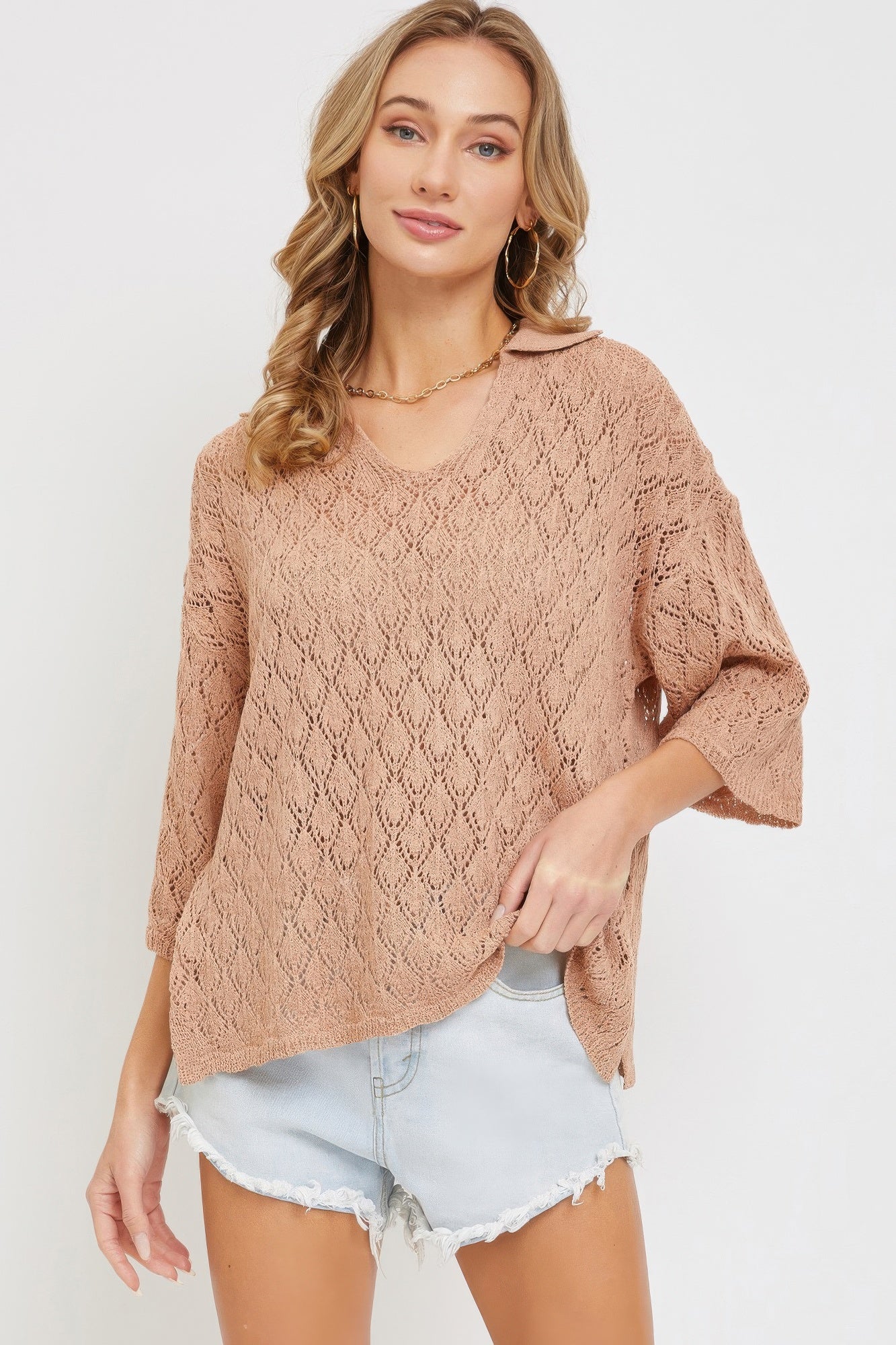Pointelle Knit Top - Tigbul's Variety Fashion Shop