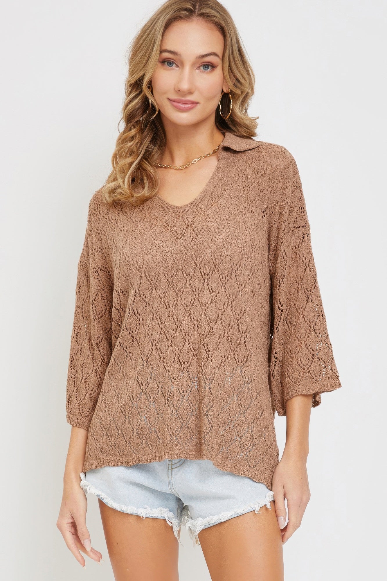 Pointelle Knit Top - Tigbul's Variety Fashion Shop