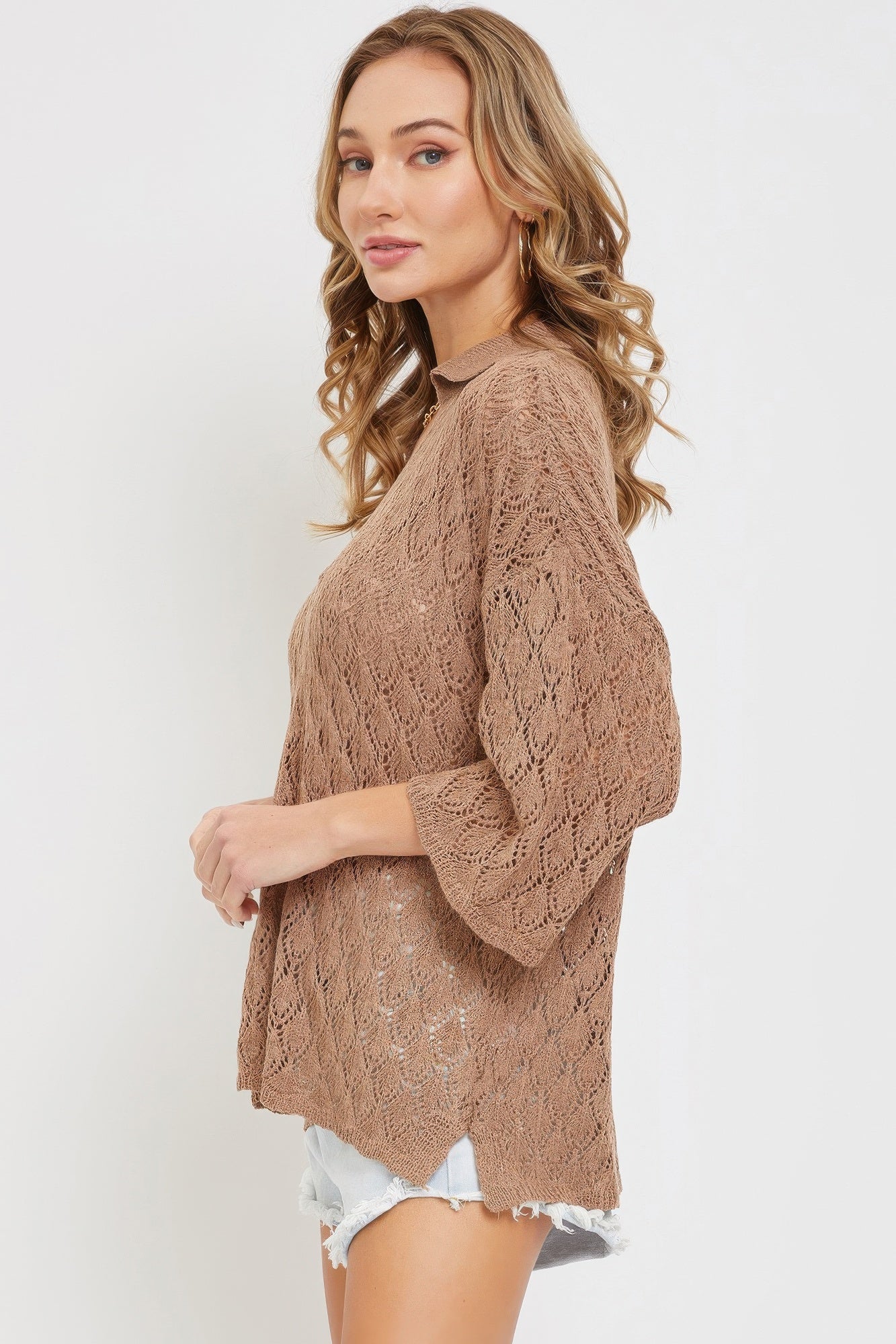 Pointelle Knit Top - Tigbul's Variety Fashion Shop