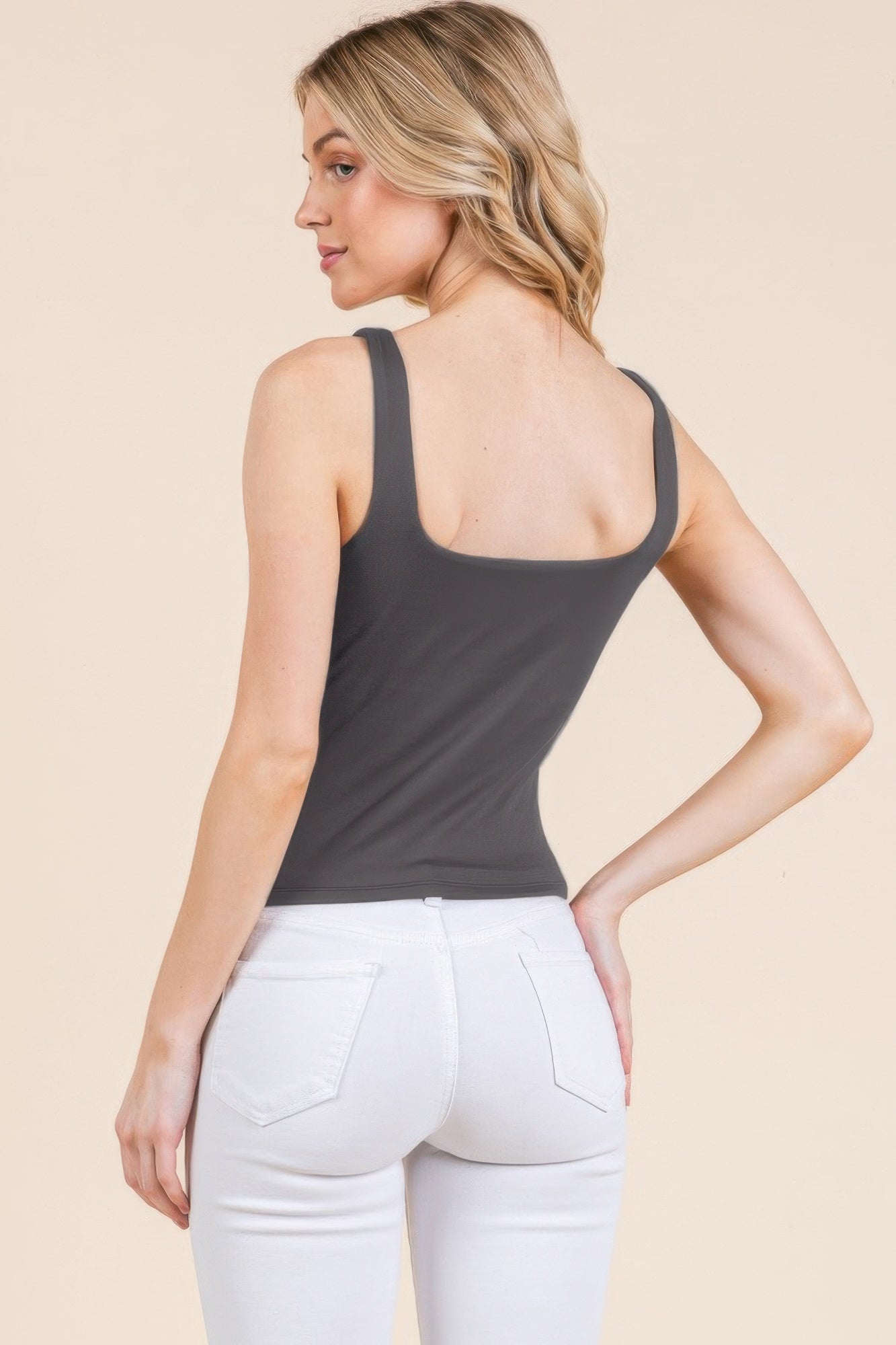 V-neck Basic Double Layers Tank Top - Tigbul's Variety Fashion Shop