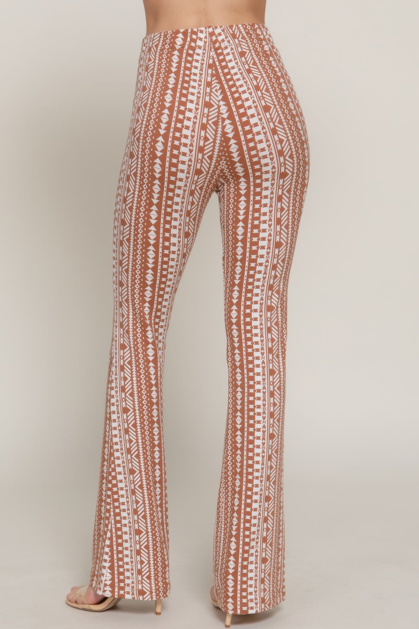 Waist Elastic Slim Flare Print Pants - Tigbul's Variety Fashion Shop