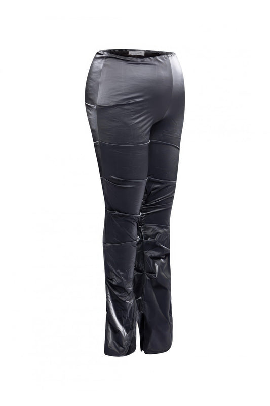 Velvet Pu Ruched Pants - Tigbul's Variety Fashion Shop