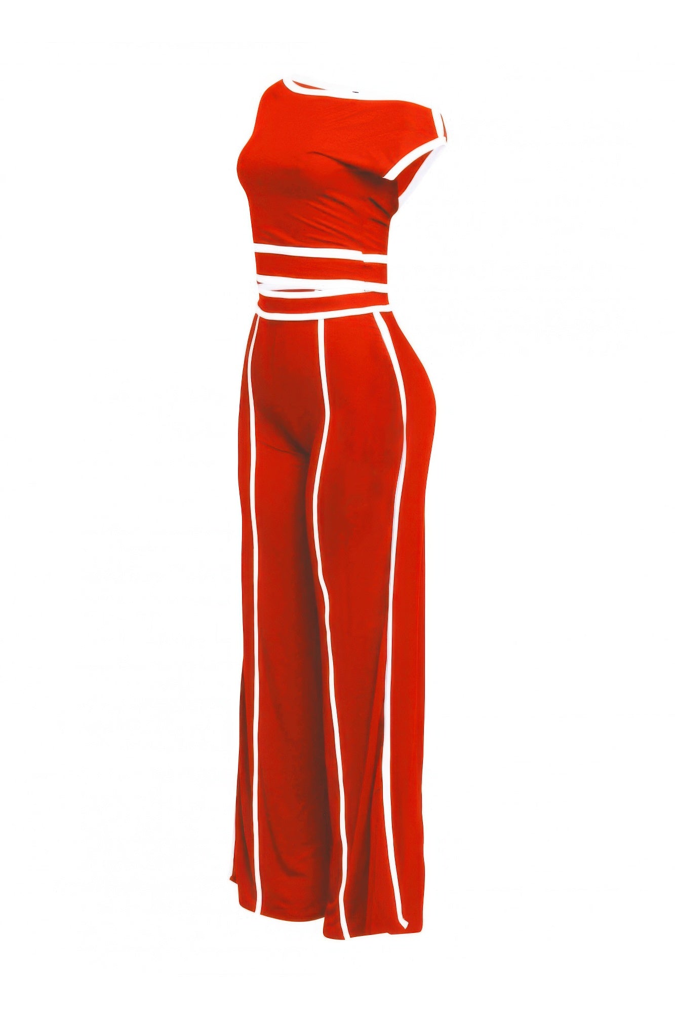 Color Contrast Detailed Off Shoulder Set - Tigbul's Variety Fashion Shop