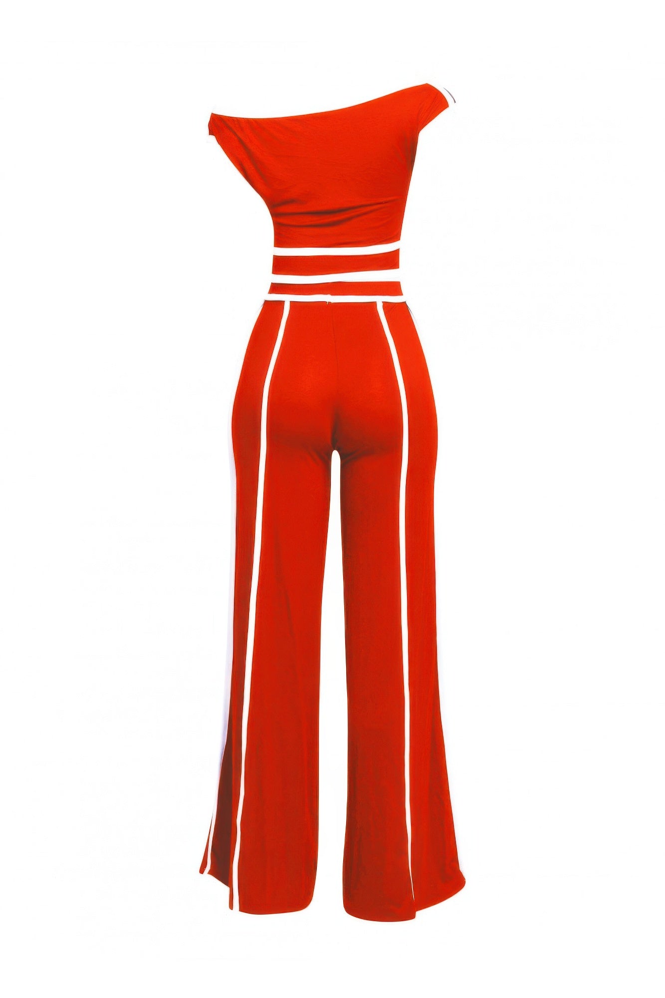 Color Contrast Detailed Off Shoulder Set - Tigbul's Variety Fashion Shop