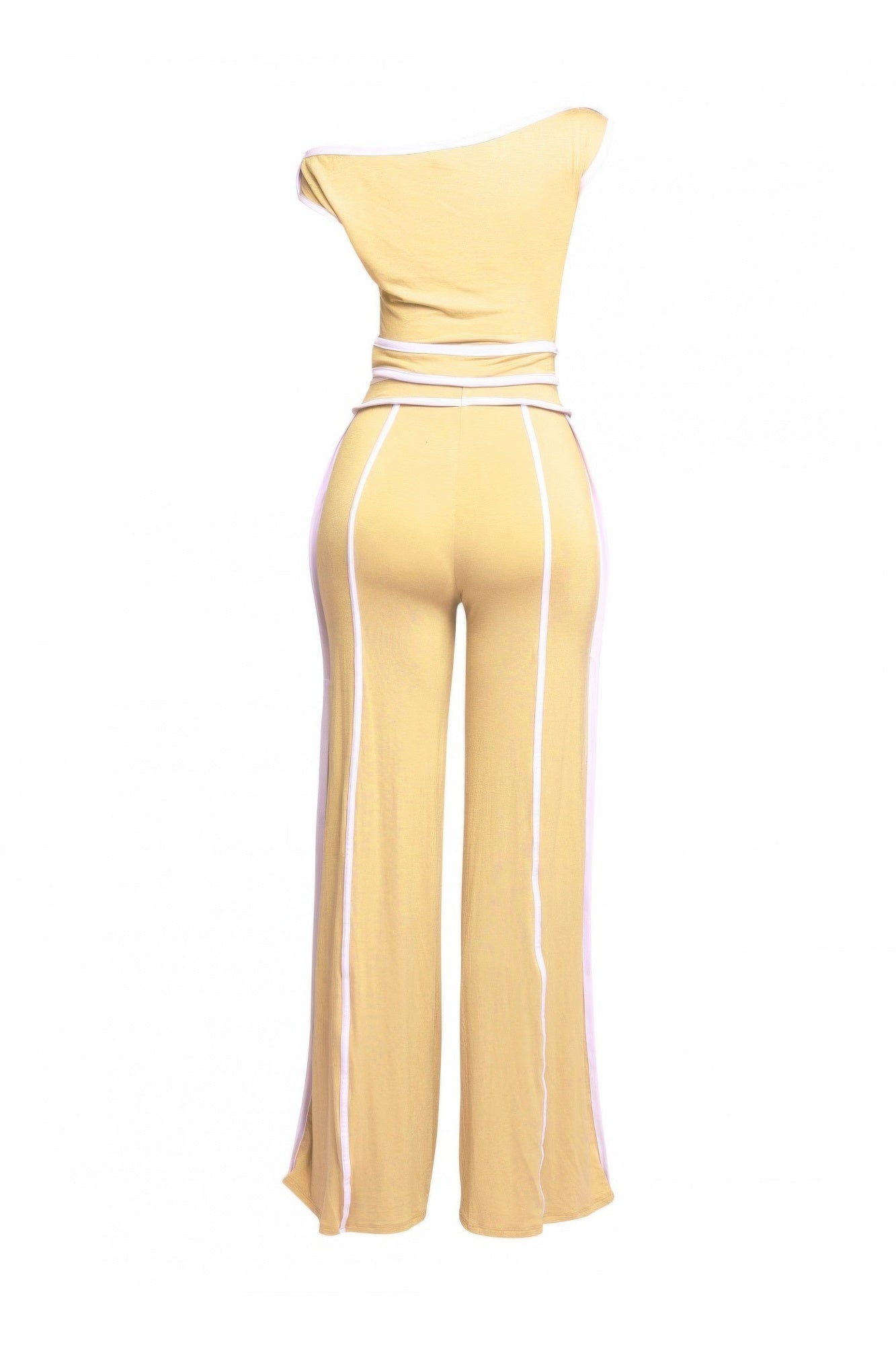Color Contrast Detailed Off Shoulder Set - Tigbul's Variety Fashion Shop