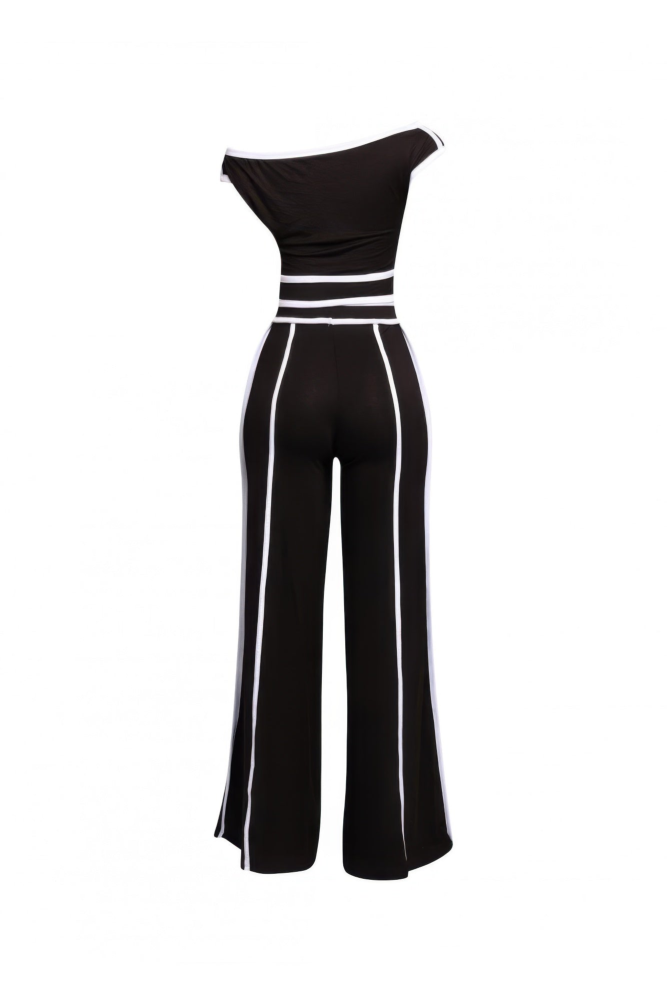 Color Contrast Detailed Off Shoulder Set - Tigbul's Variety Fashion Shop