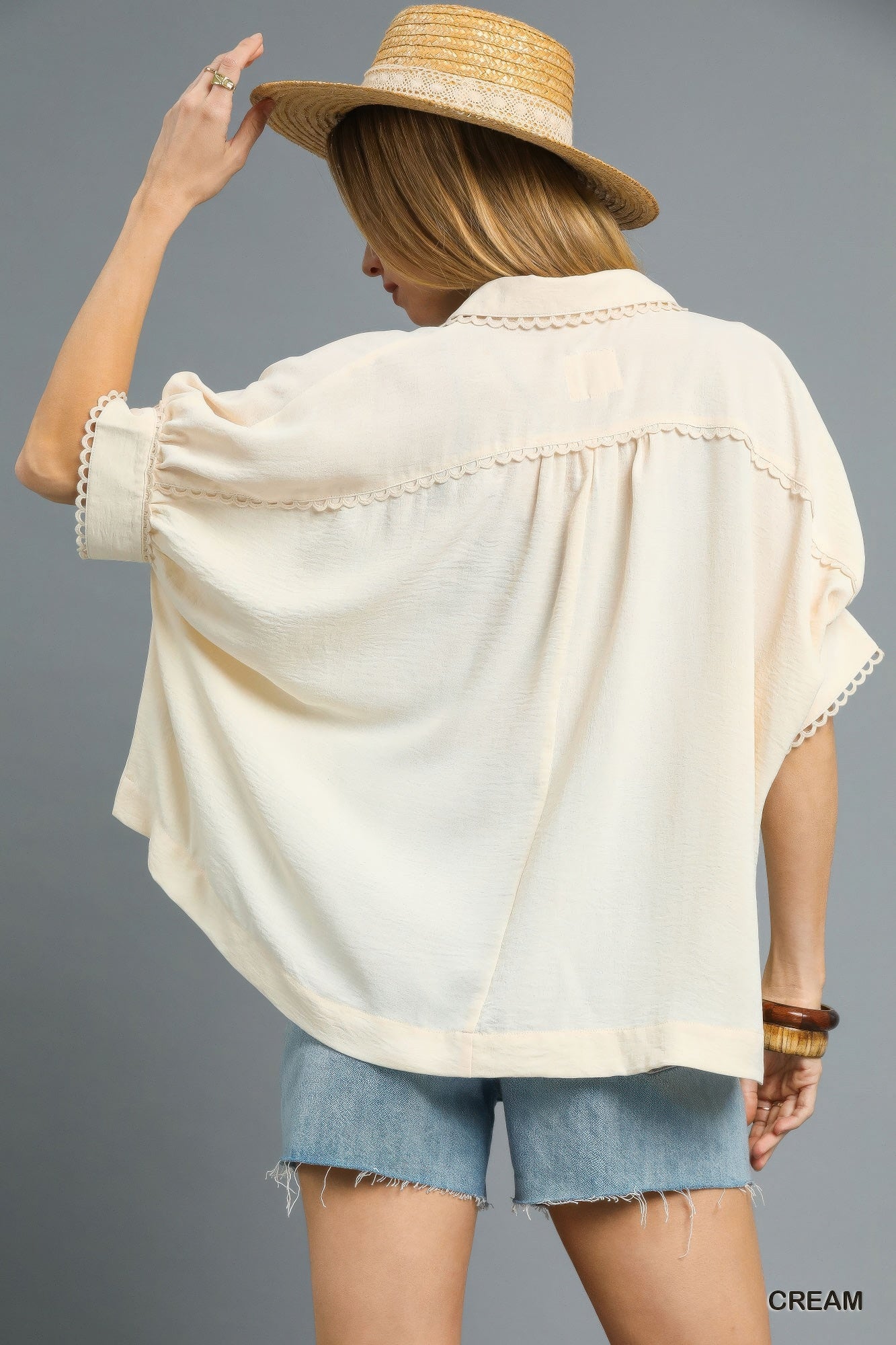 Fresh Flair Scallop Trim Blouse - Tigbul's Variety Fashion Shop