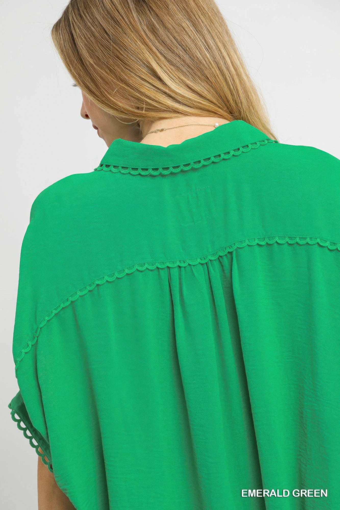 Fresh Flair Scallop Trim Blouse - Tigbul's Variety Fashion Shop