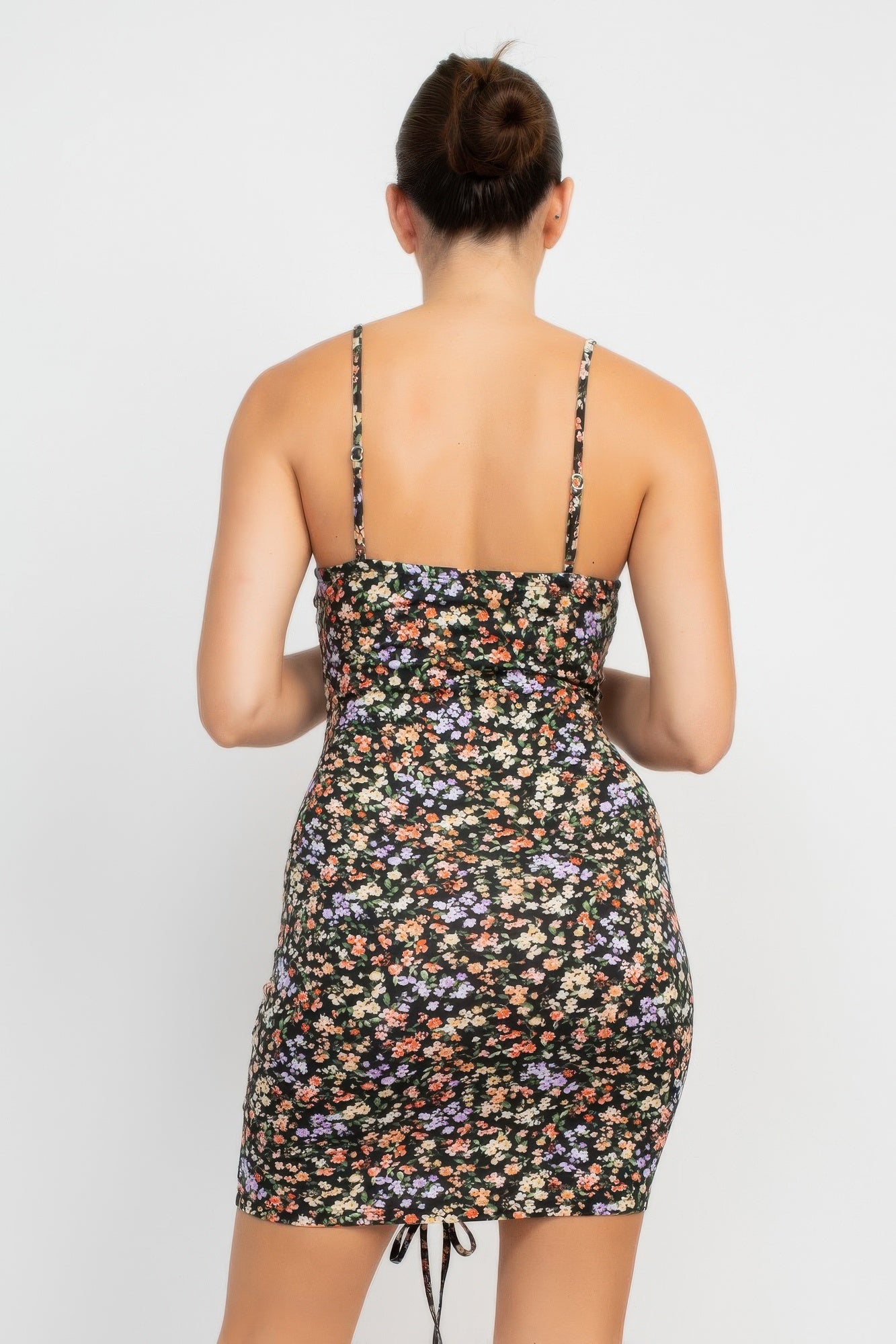 Ruched Floral Cami Dress - Tigbul's Variety Fashion Shop
