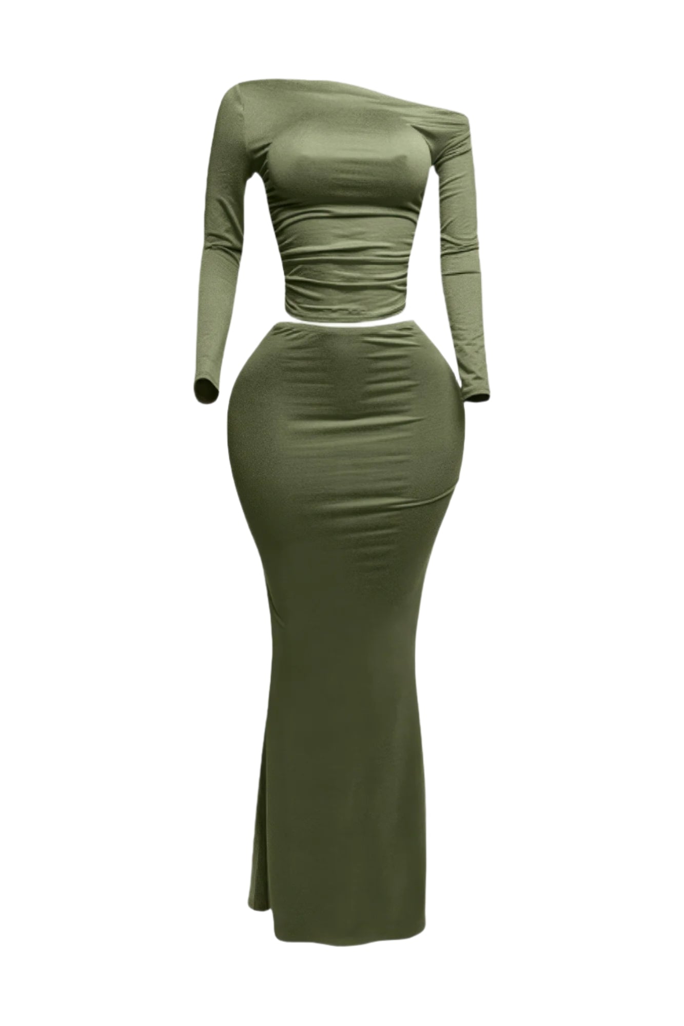 Plus Size One Side Off Shoulder Top & Skirt Set - Tigbul's Variety Fashion Shop