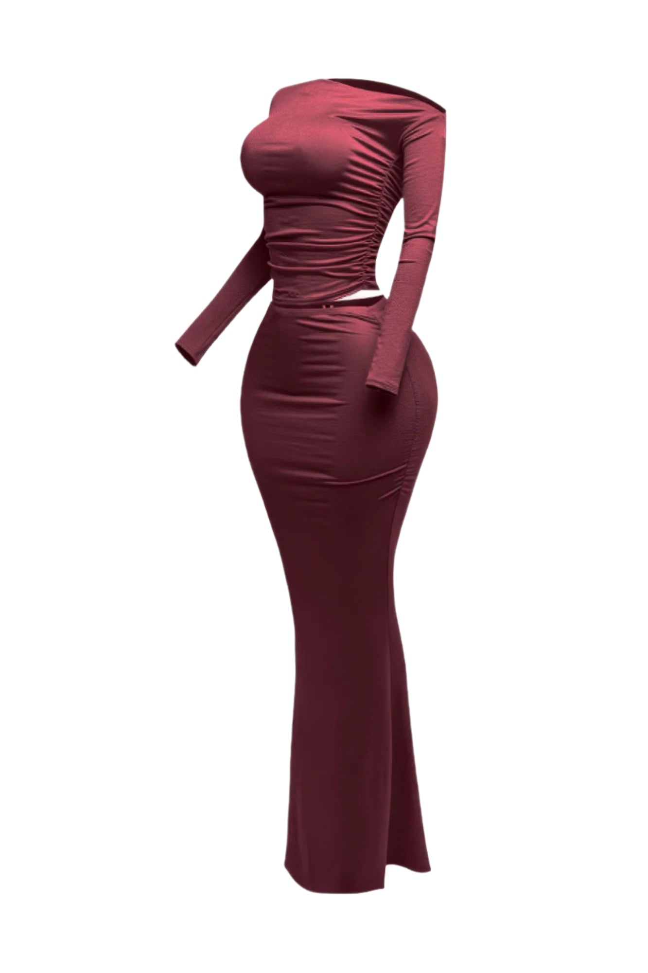 Plus Size One Side Off Shoulder Top & Skirt Set - Tigbul's Variety Fashion Shop