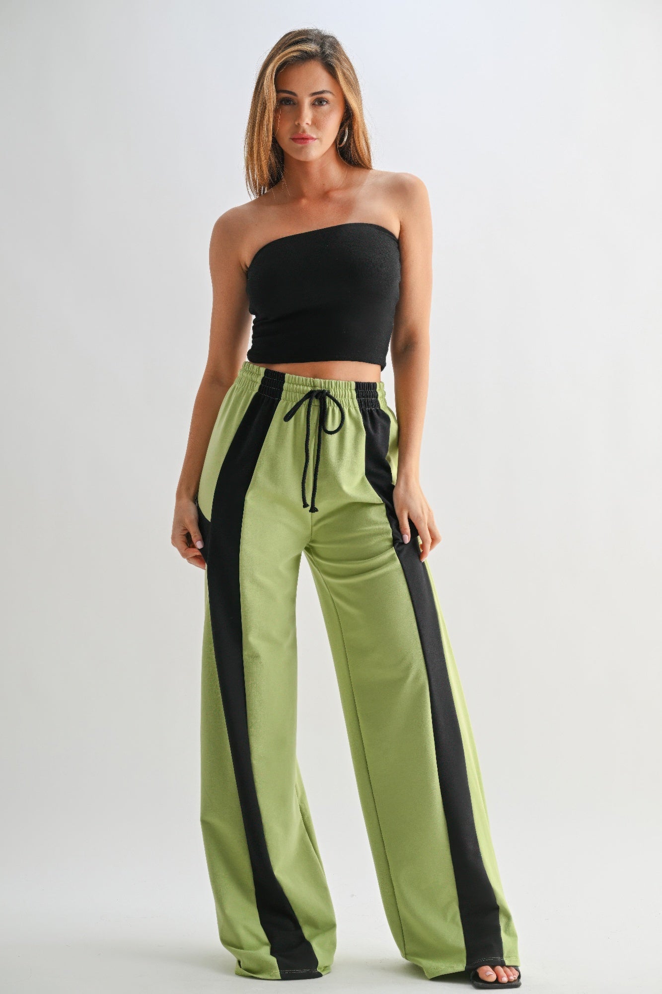 Color Block Wide Leg Lounge Pants - Tigbul's Variety Fashion Shop