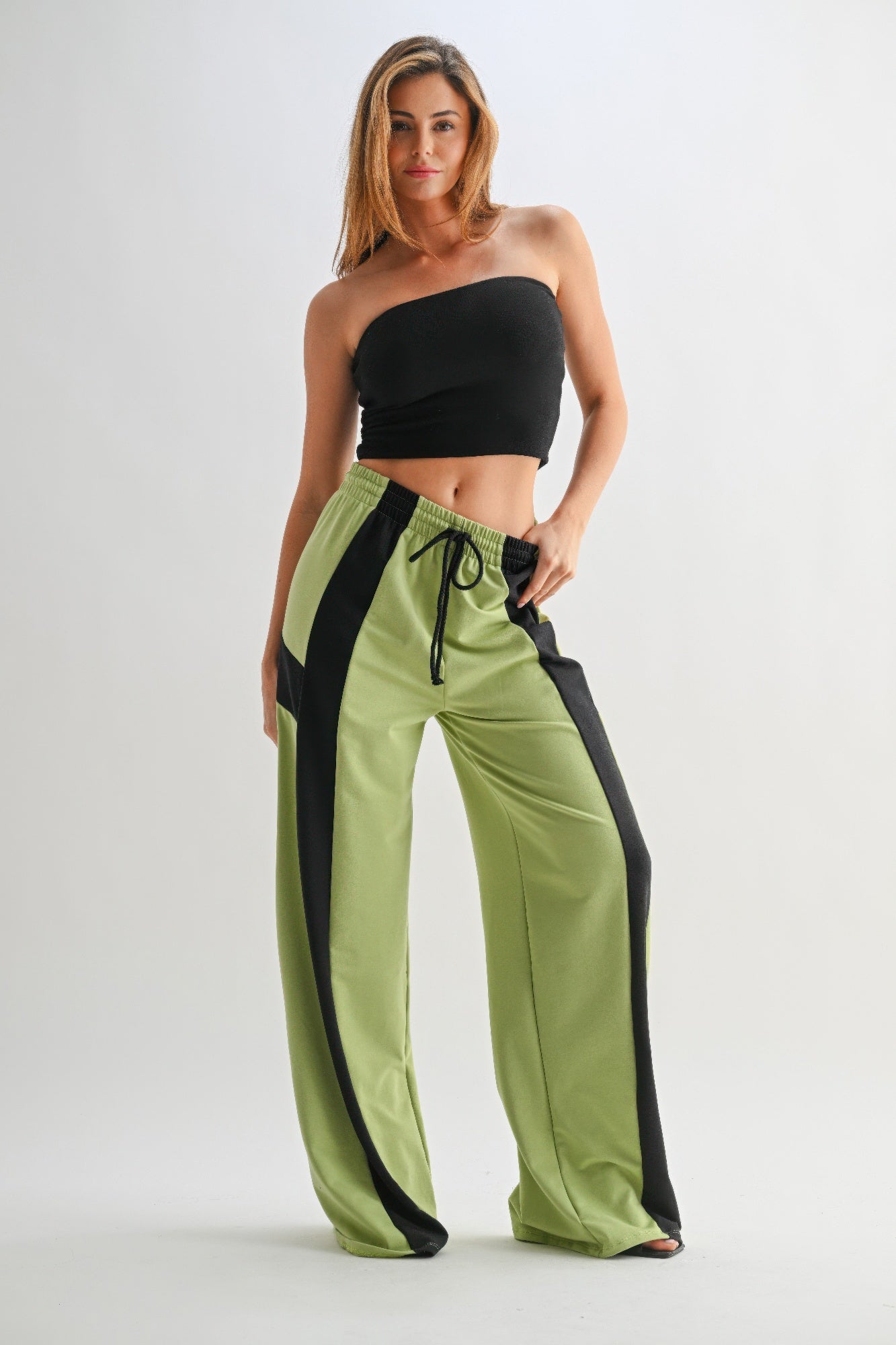 Color Block Wide Leg Lounge Pants - Tigbul's Variety Fashion Shop