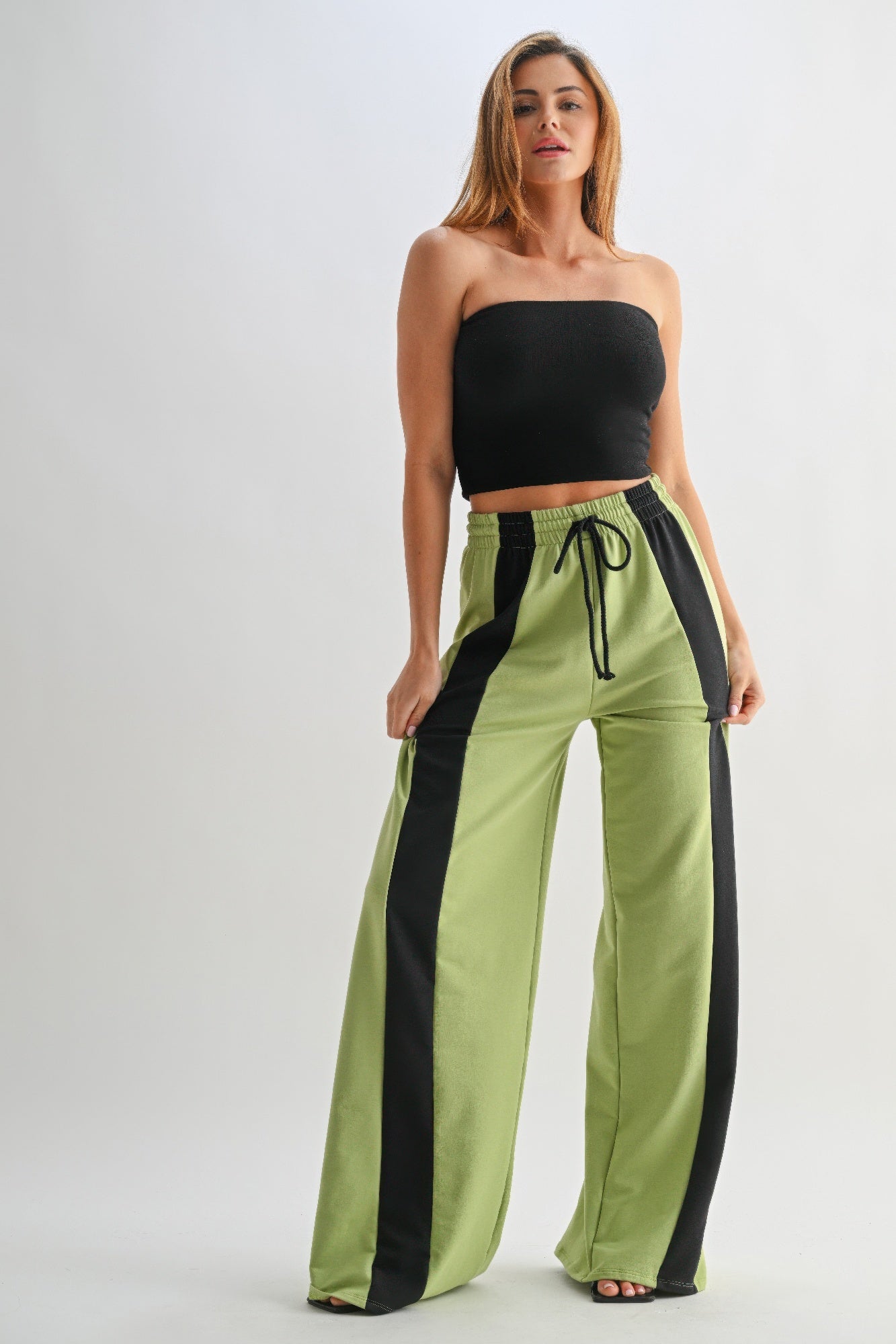 Color Block Wide Leg Lounge Pants - Tigbul's Variety Fashion Shop