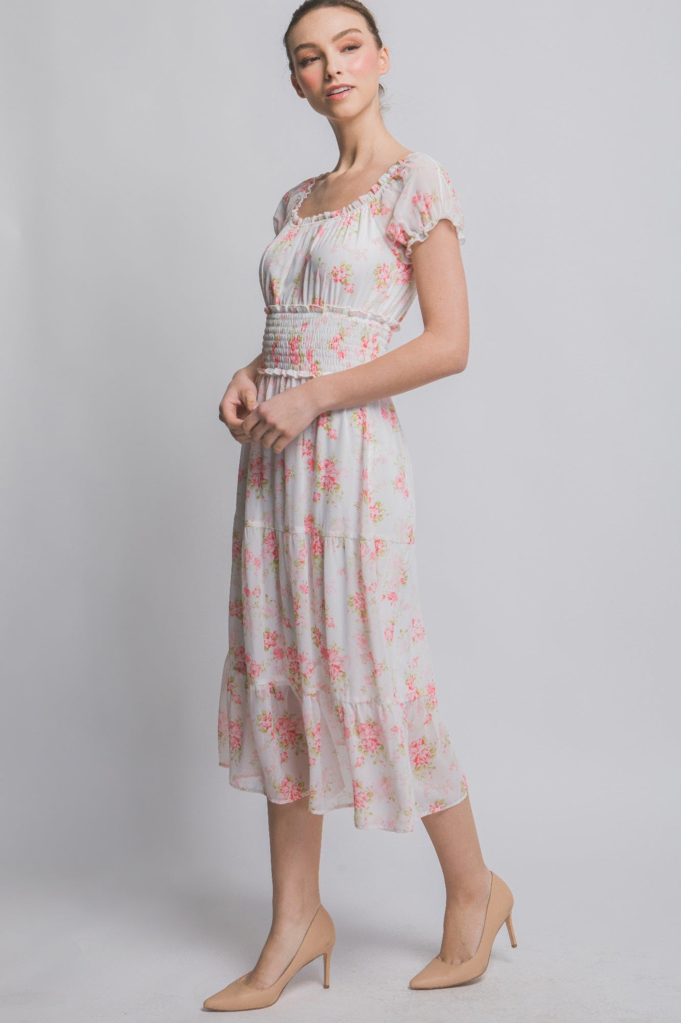 Short Sleeve Floral Maxi Dress - Tigbul's Variety Fashion Shop