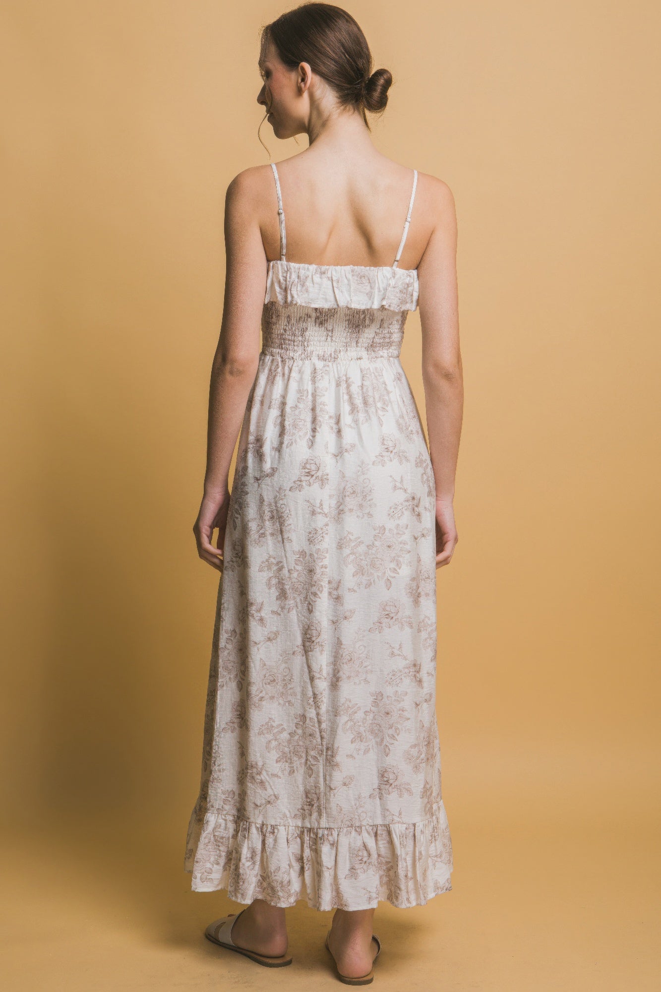 Smocked Floral Maxi Dress - Tigbul's Variety Fashion Shop