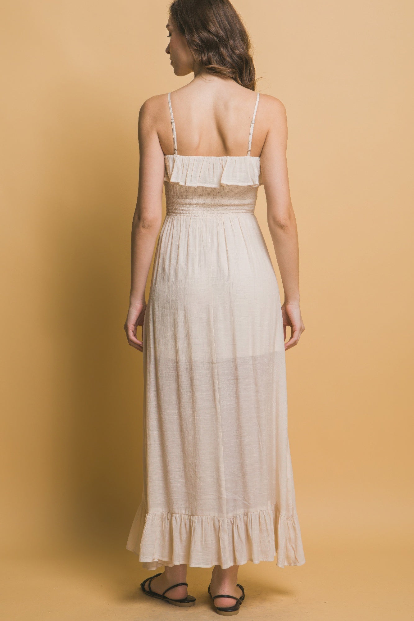 Smocked Ruffle Maxi Dress - Tigbul's Variety Fashion Shop