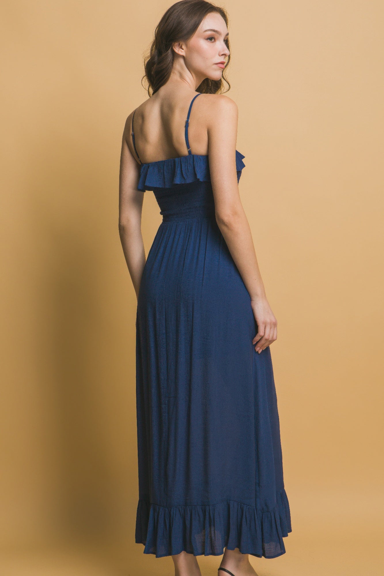 Smocked Ruffle Maxi Dress - Tigbul's Variety Fashion Shop